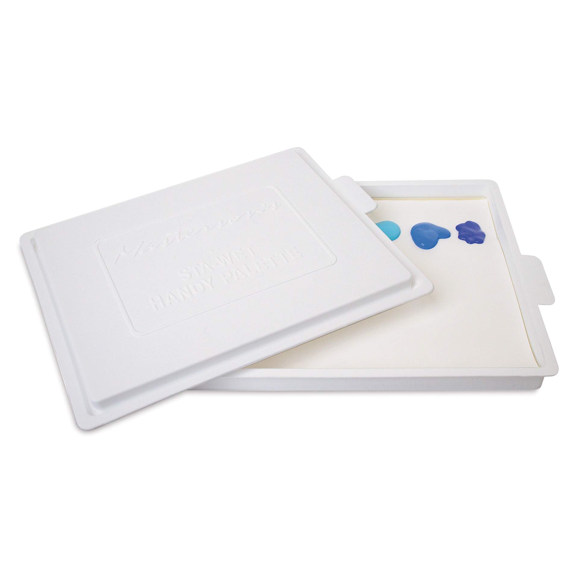 Masterson Sta-Wet Handy Palette, lid off and at an angle