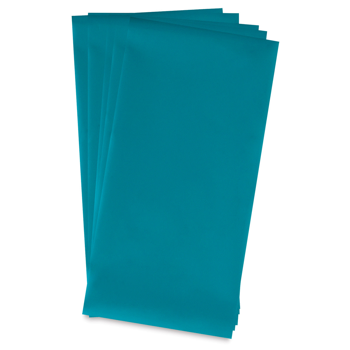 iCraft Deco Foil - 5 sheets of Teal Foil shown in fan