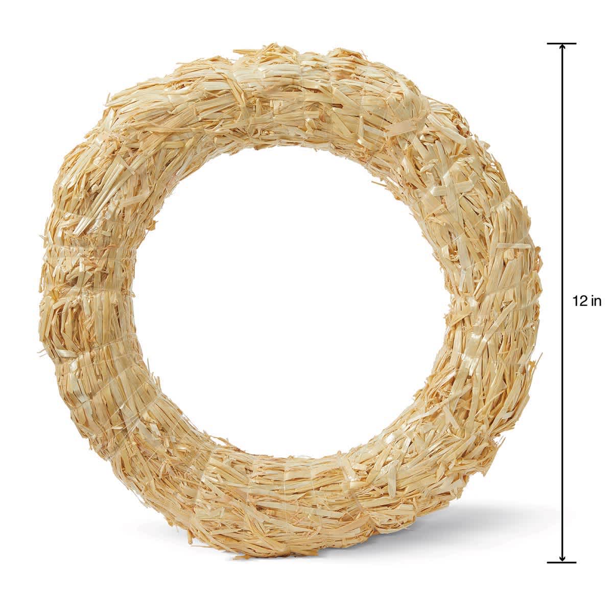 Natural Straw Wreaths 12"