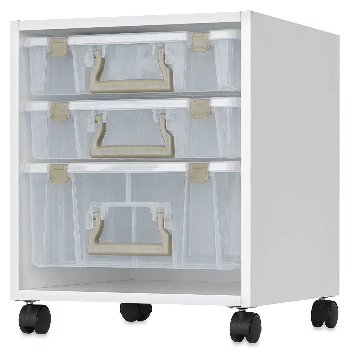 ArtBin Super Satchel Cube - Angled view showing casters and satchels all sold separately