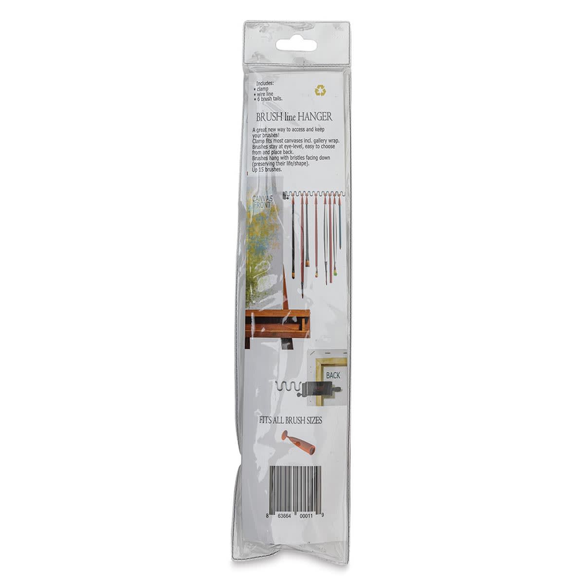 Artists Line Brush Line - Back of package of Canvas/Easel Brush line package
