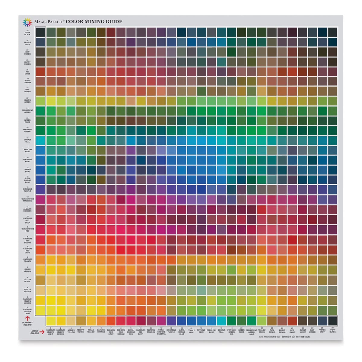 Front view of Color Selector and Mixing Guide - Studio Size