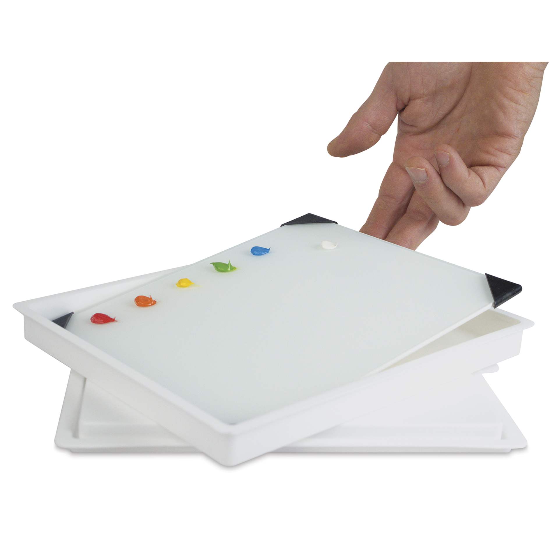 Posh Glass Tabletop Palette - White, 6.75" x 8.4", shown in palette - palette not included 