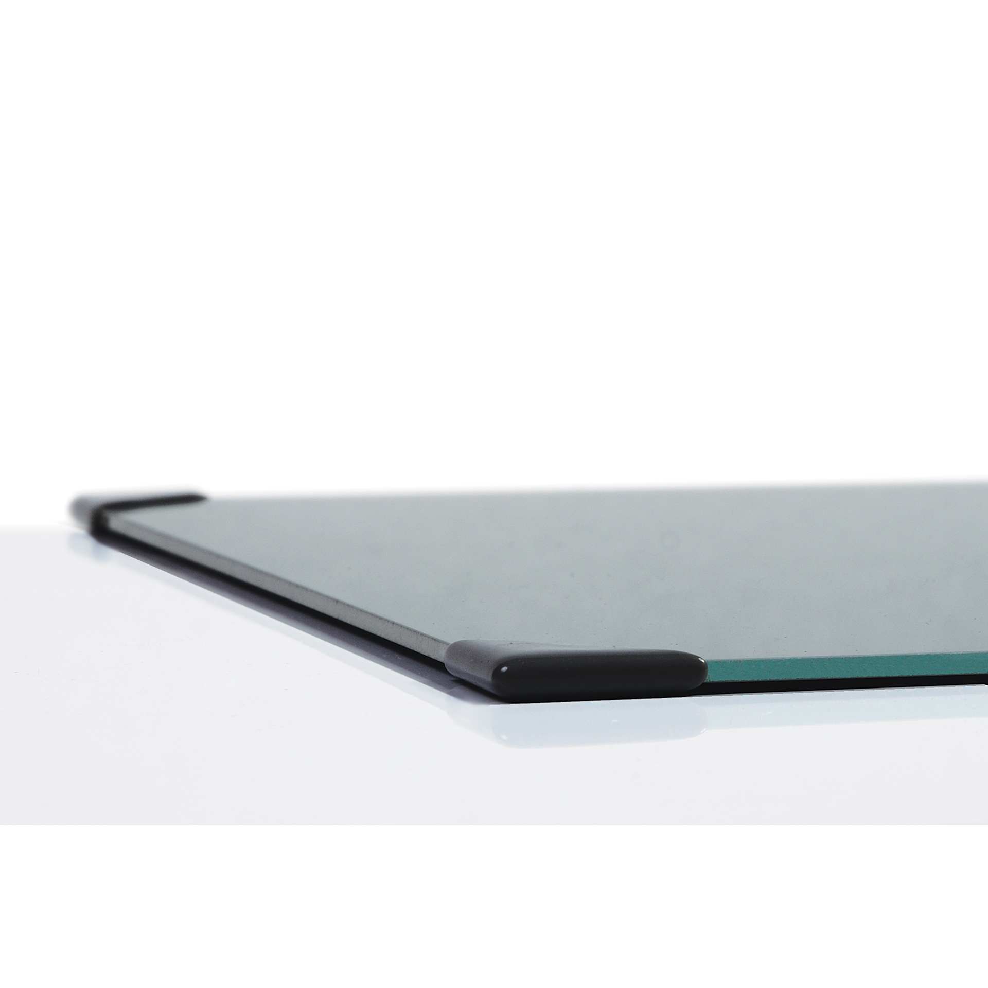 New Wave Posh Glass Tabletop Palette - Gray, 6.75" x 8.4", corner