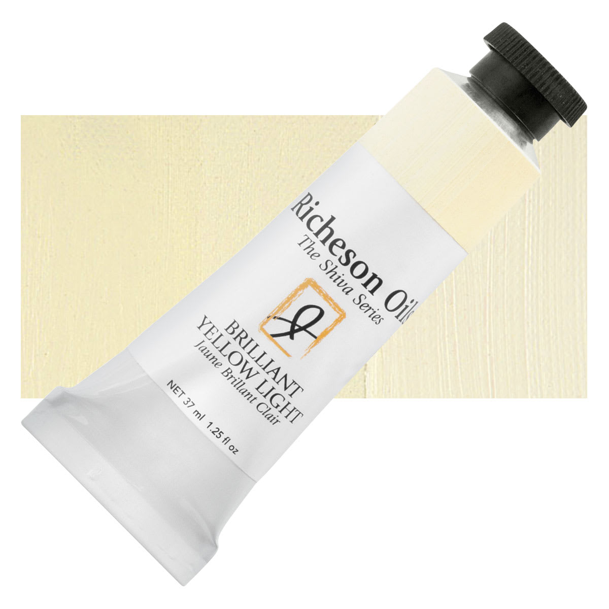 Shiva Signature Artist Oil Color - Brilliant Yellow Light, 1.25 oz Tube and swatch