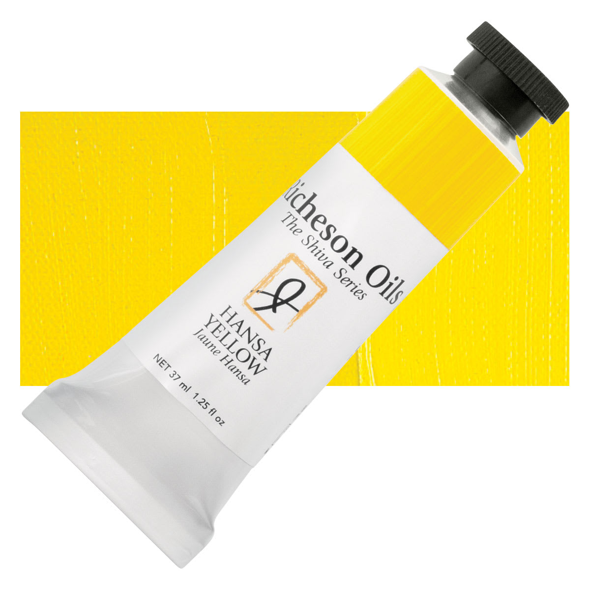 Shiva Signature Artist Oil Color - Hansa Yellow, 1.25 oz Tube and swatch