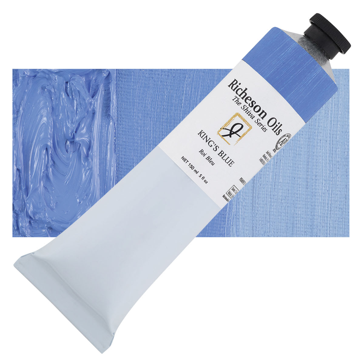 Shiva Signature Artist Oil Color - King's Blue, 150 ml Tube and swatch