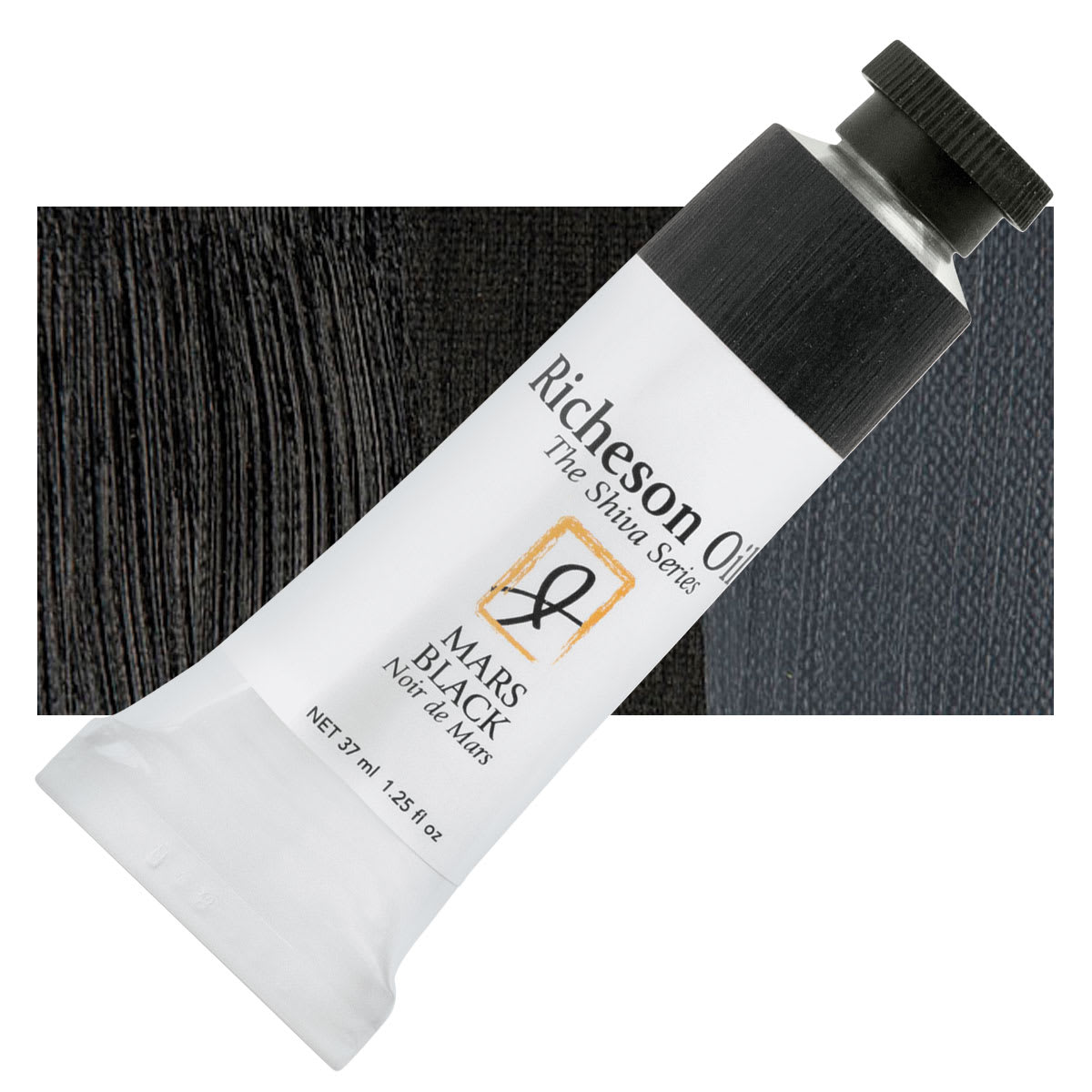 Shiva Signature Artist Oil Color - Ferrous Black, 1.25 oz Tube and swatch