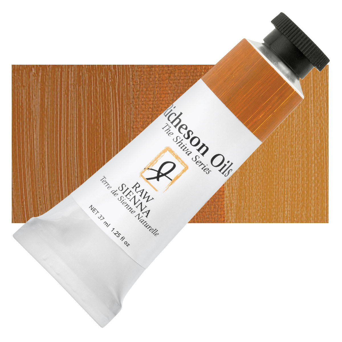 Shiva Signature Artist Oil Color - Raw Sienna, 1.25 oz Tube and swatch