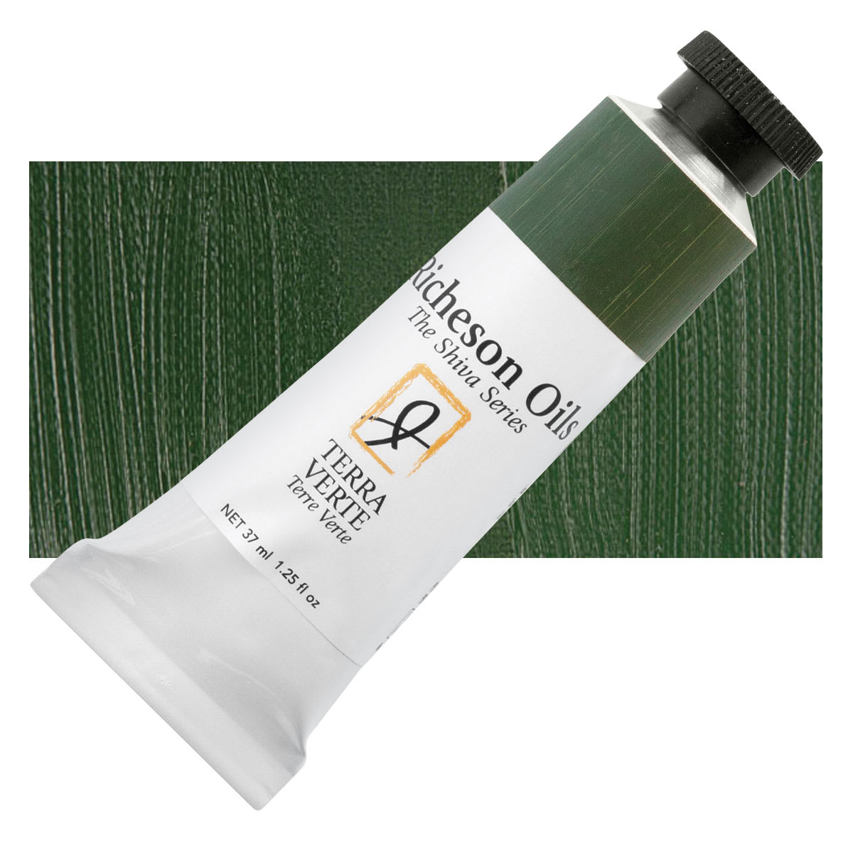 Shiva Signature Artist Oil Color - Terra Verte, 1.25 oz Tube and swatch