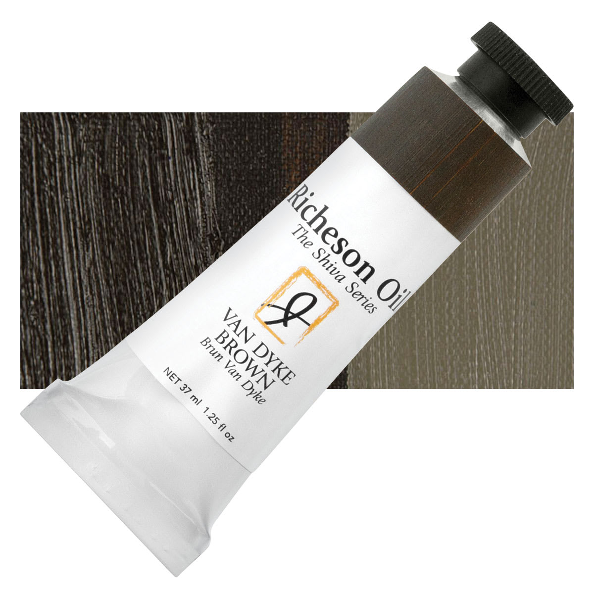 Shiva Signature Artist Oil Color - Van Dyke Brown, 1.25 oz Tube and swatch