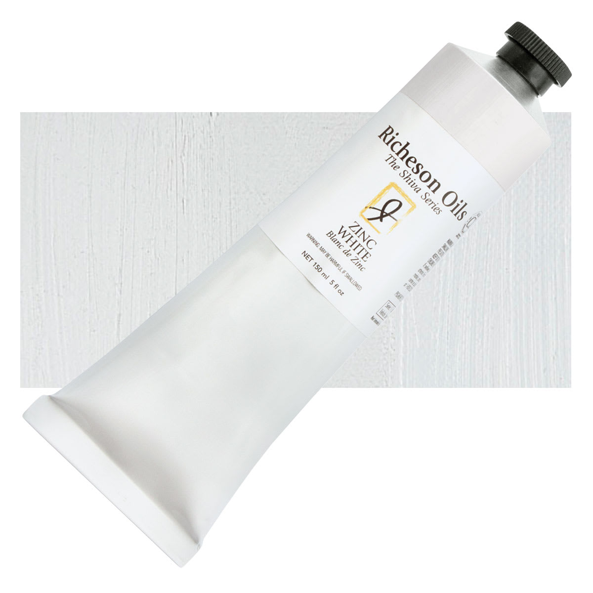 Shiva Signature Artist Oil Color - Zinc White, 150 ml Tube and swatch