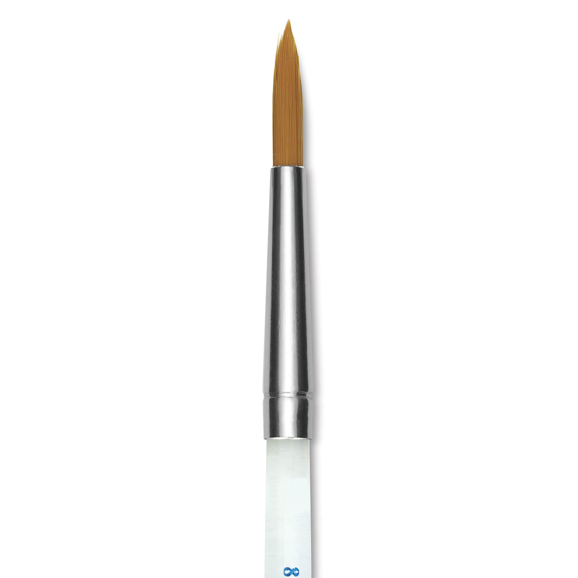 Mayco Reflections Gold Taklon Brushen - Round, Short Handle, Size 8, close-up