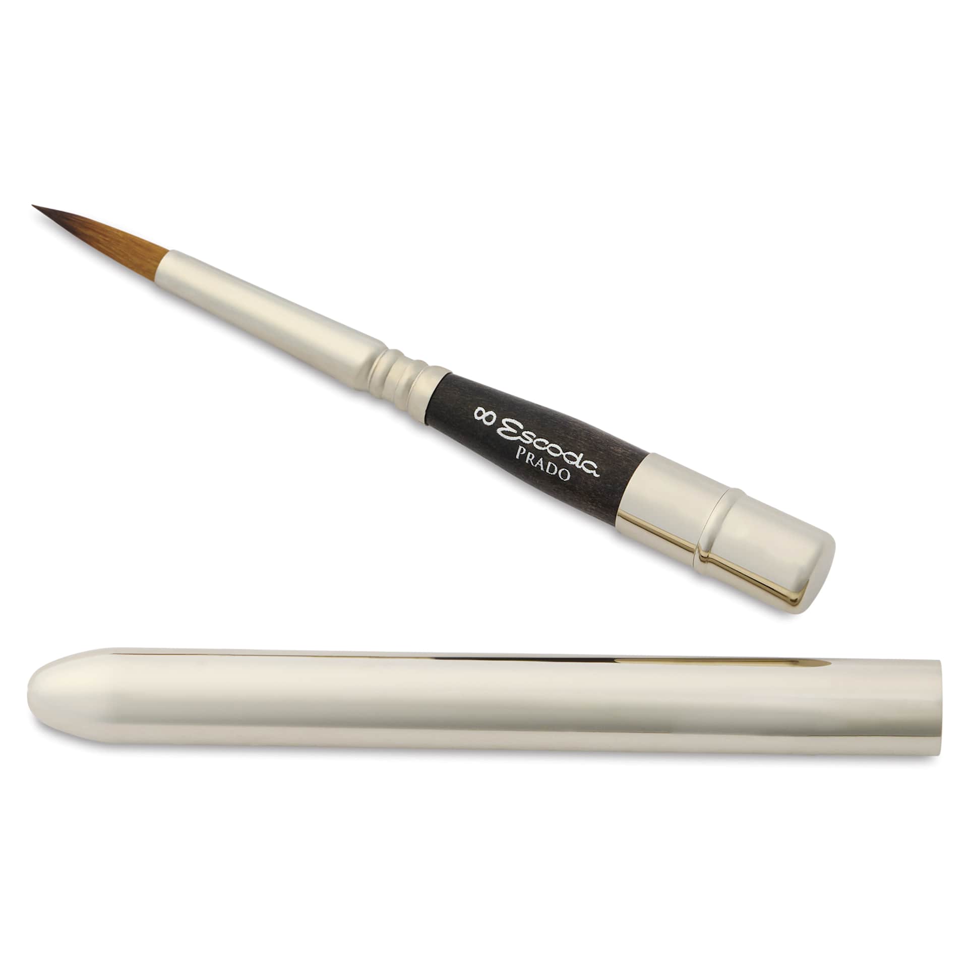 Escoda Prado Tame Synthetic Travel Brush - Round, Size 8, brush top and handle
