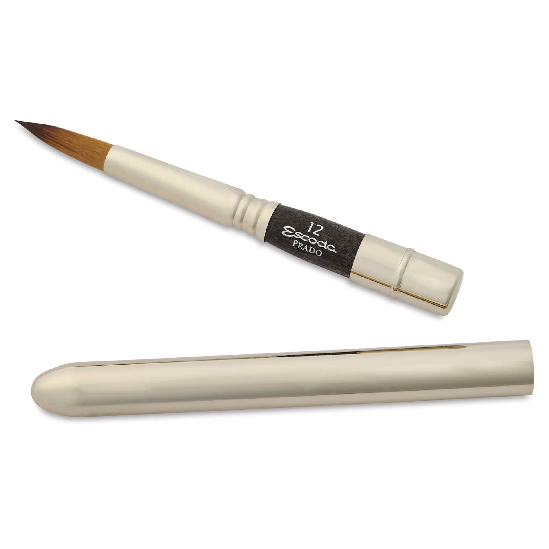 Escoda Prado Tame Synthetic Travel Brush - Round, Size 12, brush top and handle