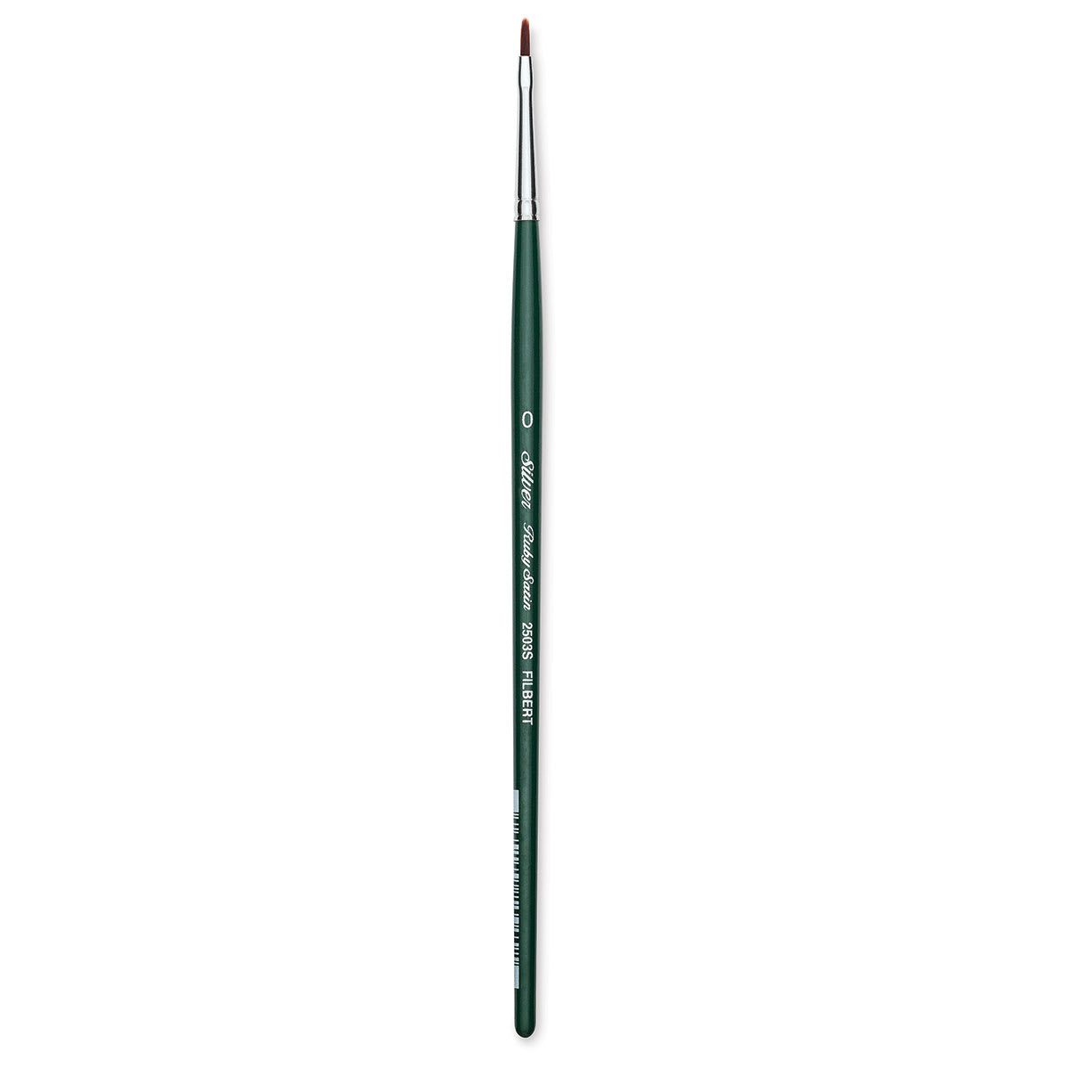 Silver Brush Ruby Satin Synthetic Brush - Filbert, Size 0, Short Handle