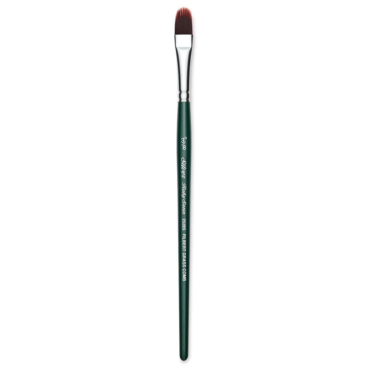 Silver Brush Ruby Satin Synthetic Brush - Filbert Comb, Size 3/8", Short Handle