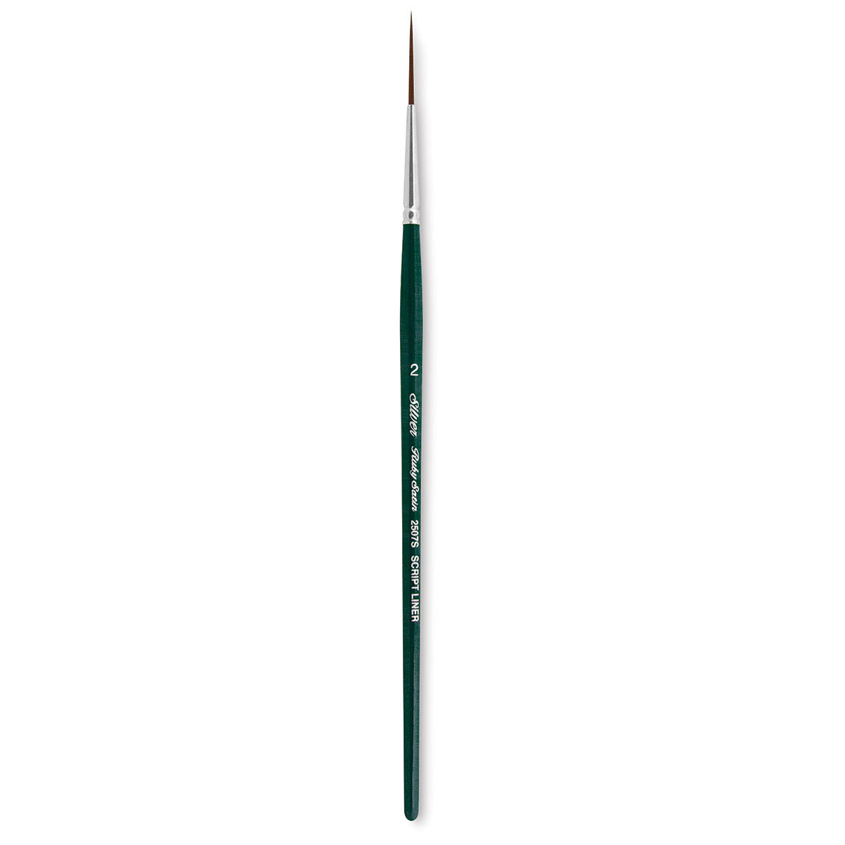 Silver Brush Ruby Satin Synthetic Brush - Script Liner, Size 2, Short Handle