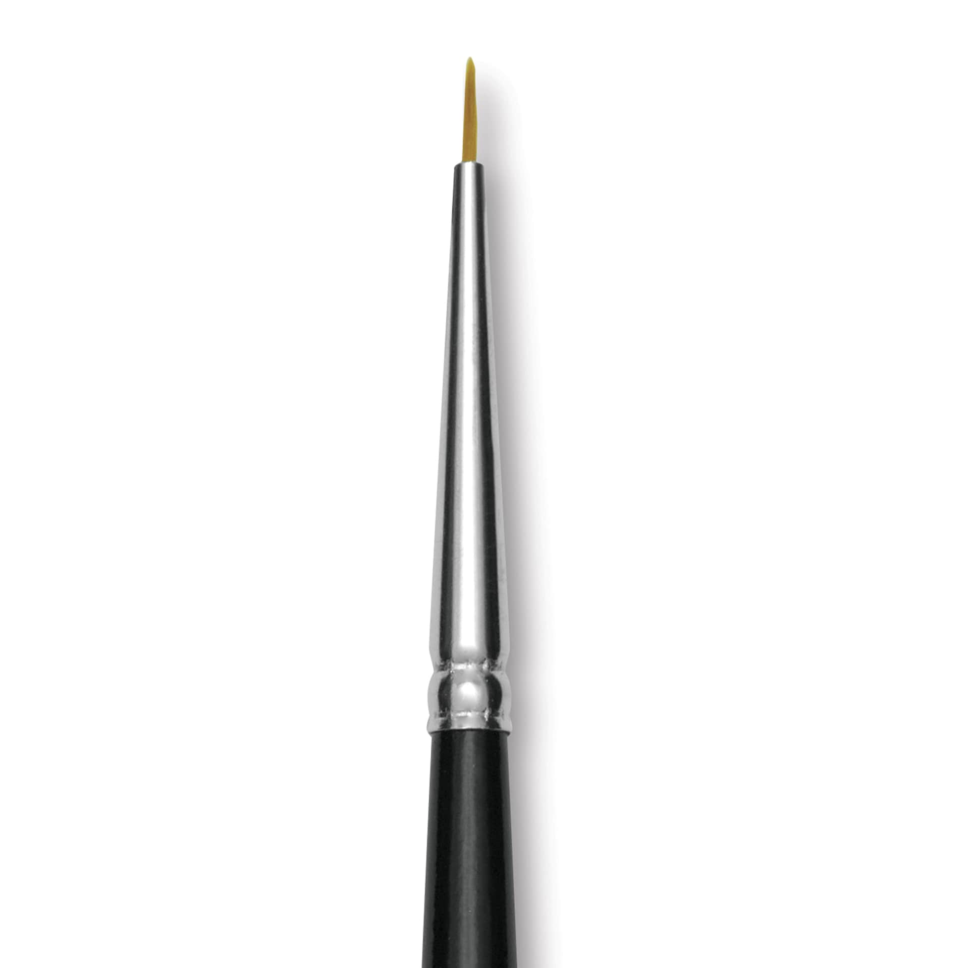 Trekell Synthetic Gold Taklon Brush - Round, Short Handle, Size 10/0, close-up