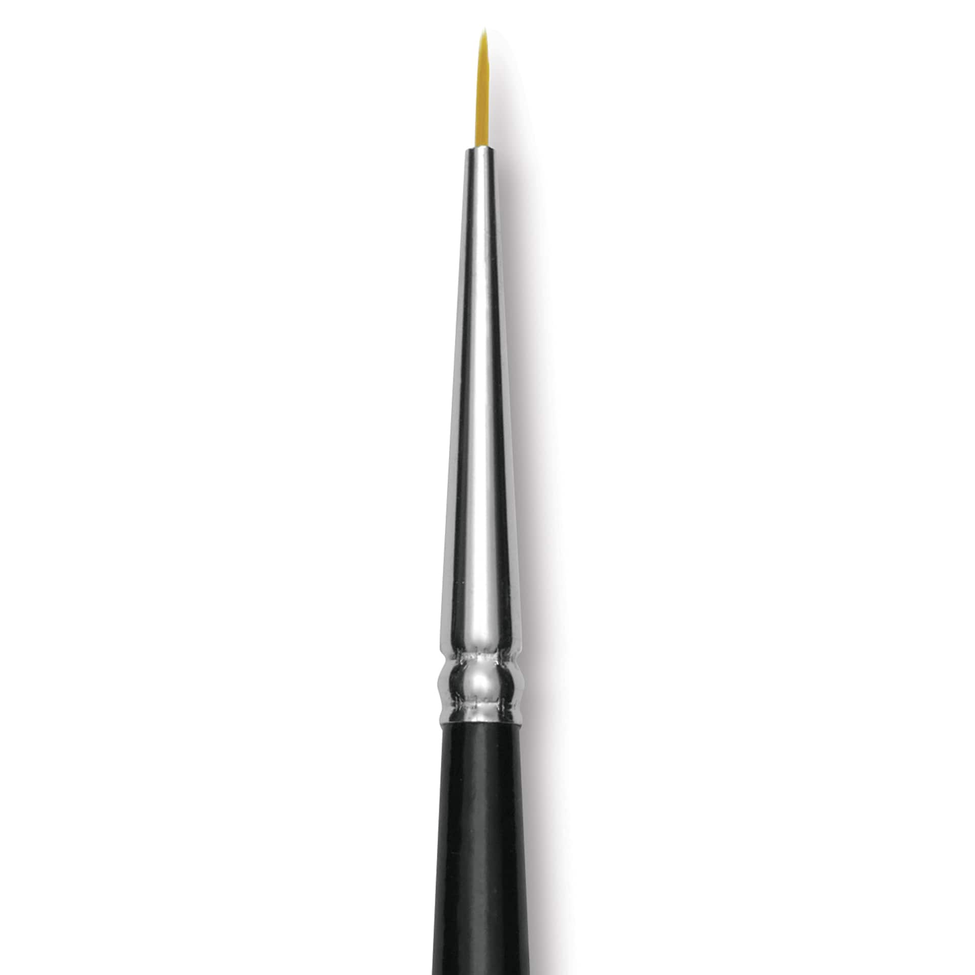 Trekell Synthetic Gold Taklon Brush - Round, Short Handle, Size 20/0, close-up