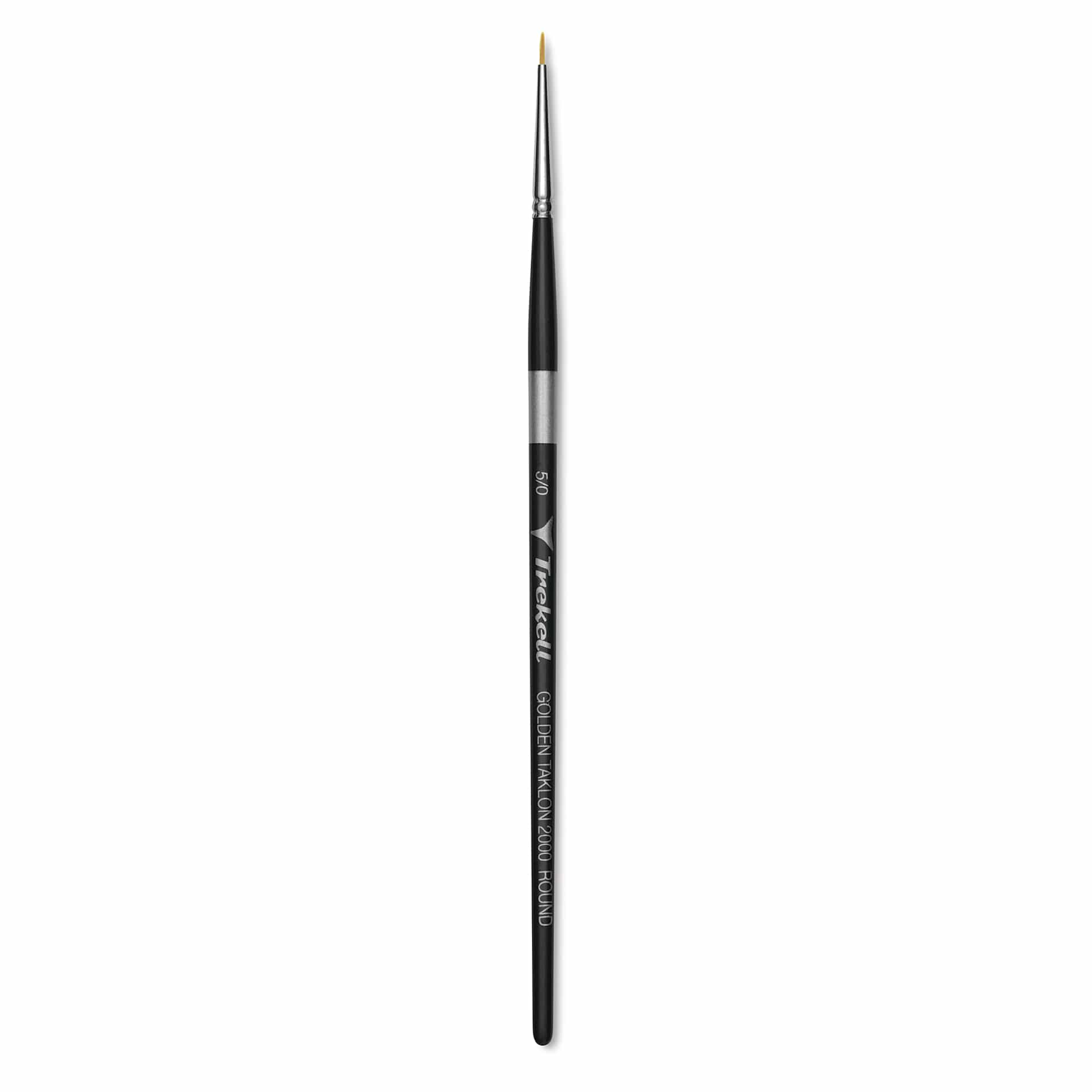 Trekell Synthetic Gold Taklon Brush - Round, Short Handle, Size 5/0