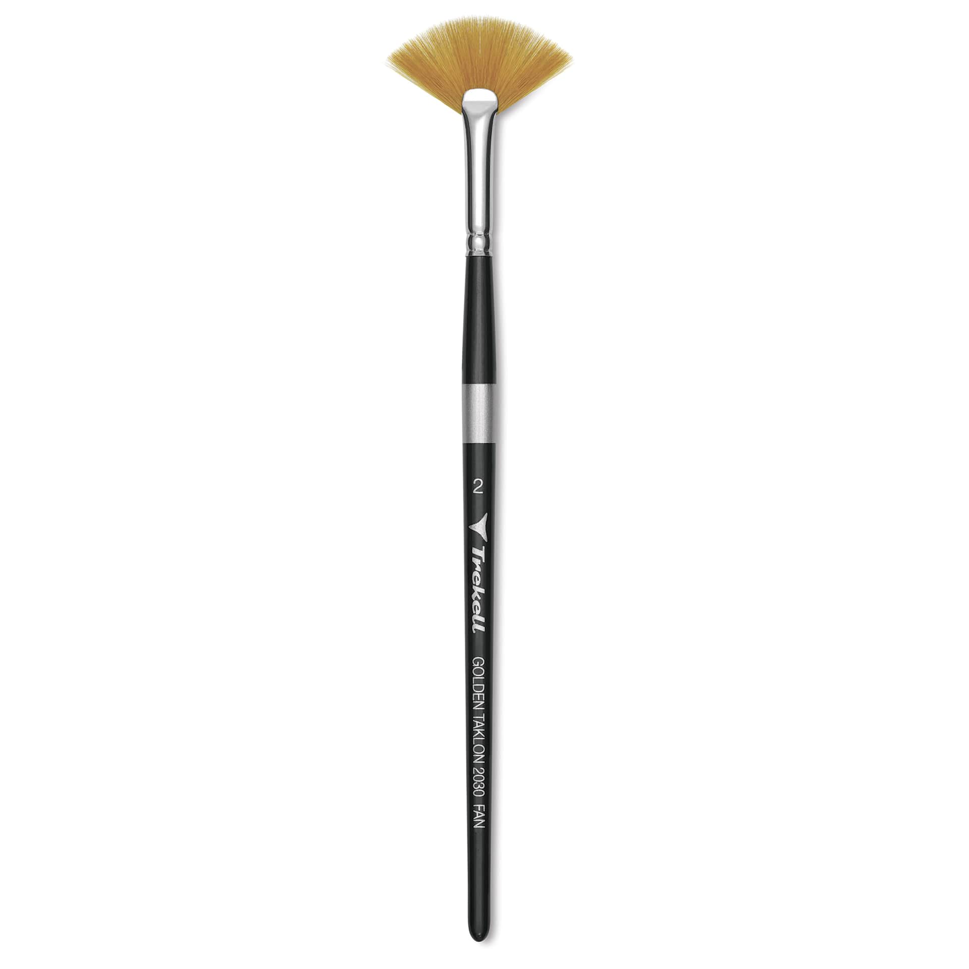 Trekell Synthetic Gold Taklon Brush - Fan, Short Handle, Size 2