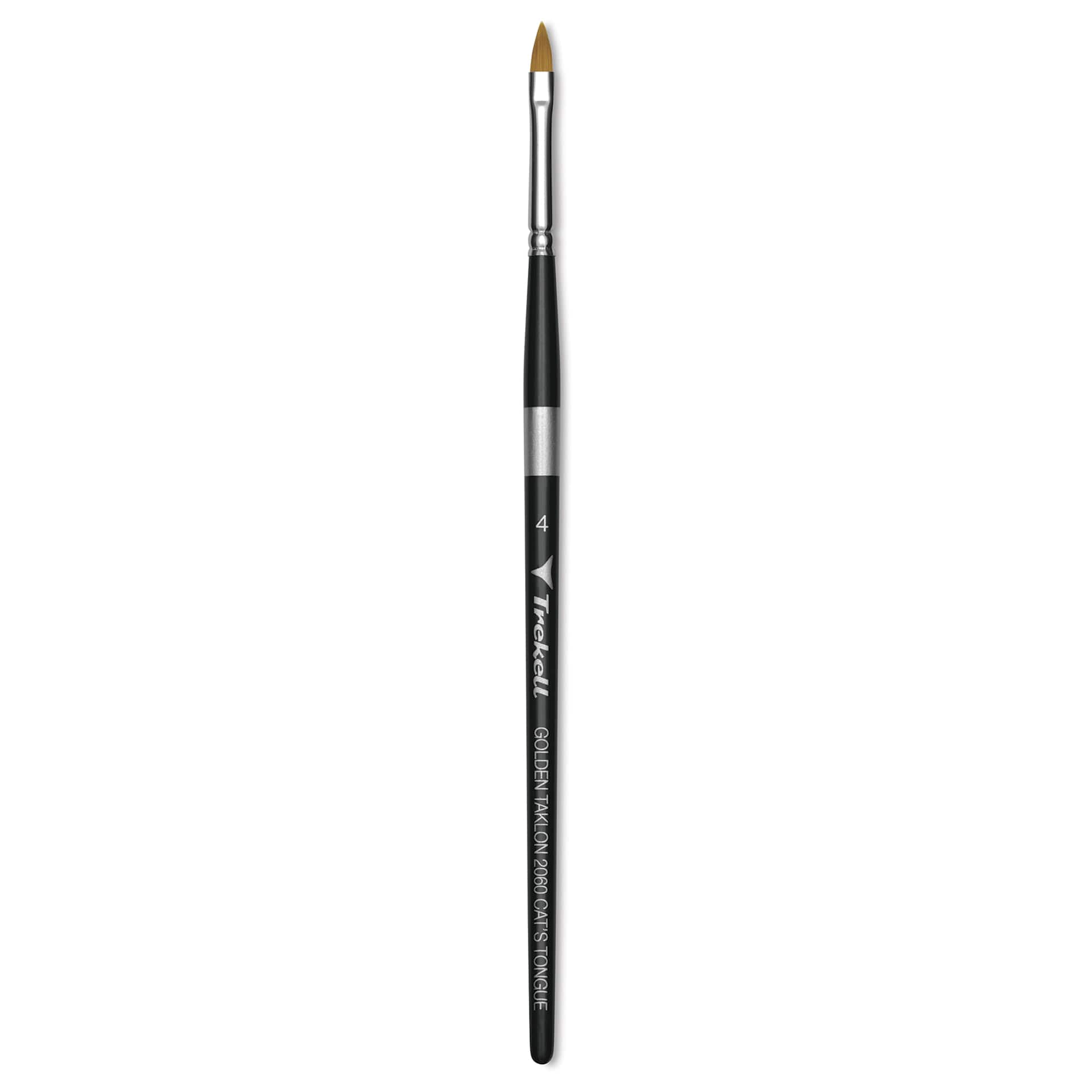 Trekell Synthetic Gold Taklon Brush - Cat's Tongue, Short Handle, Size 4