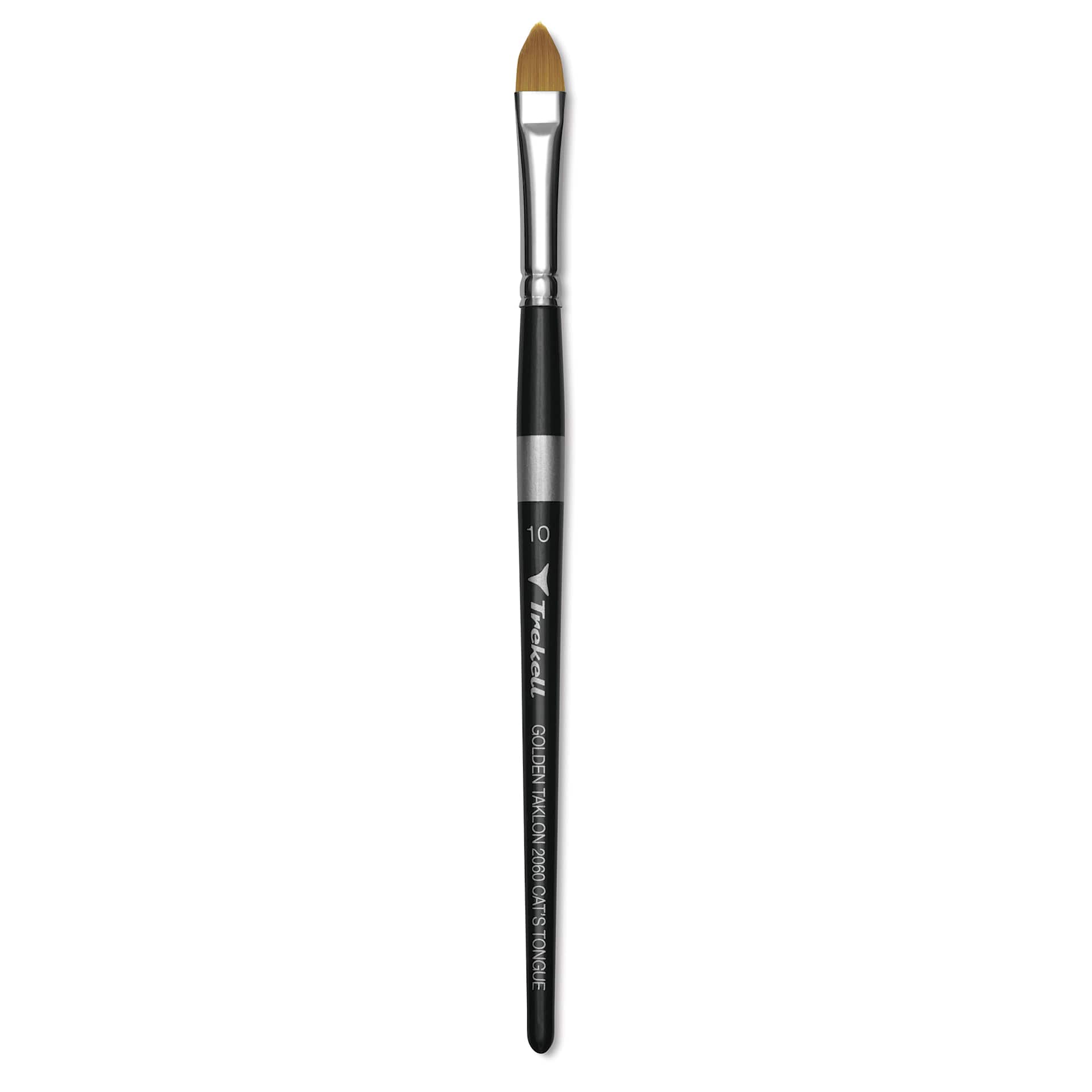 Trekell Synthetic Gold Taklon Brush - Cat's Tongue, Short Handle, Size 10