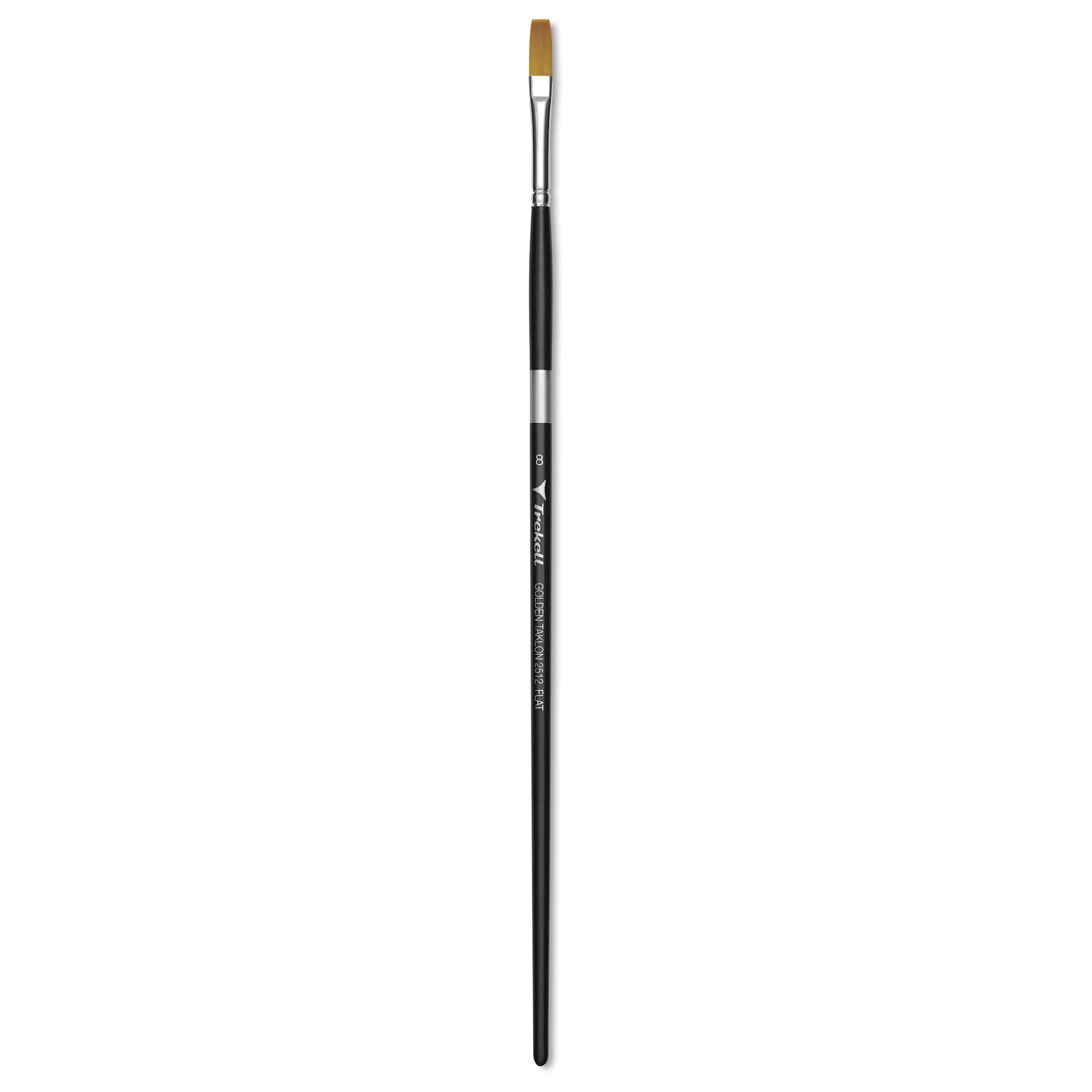 Trekell Synthetic Gold Taklon Brush - Flat, Long Handle, Size 8