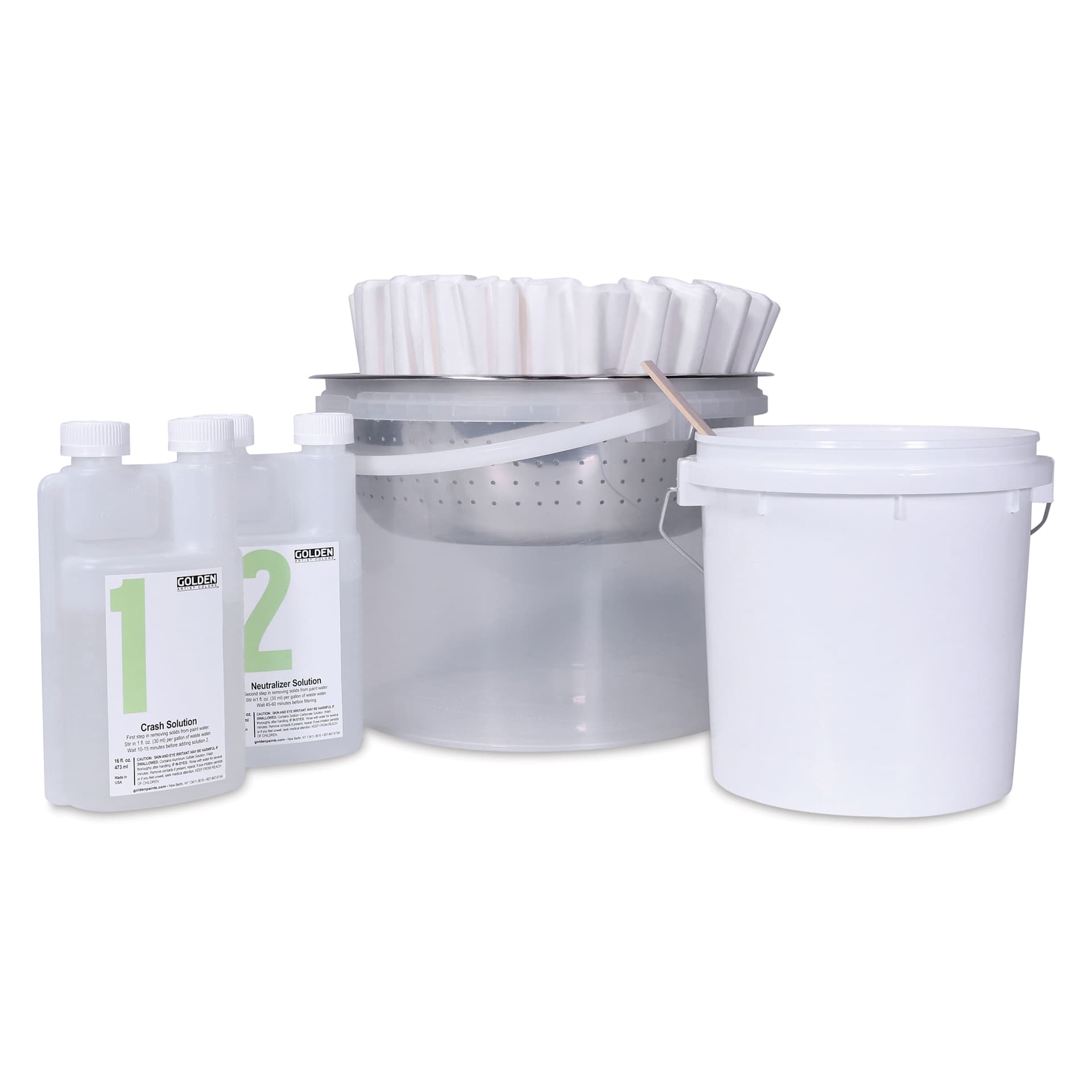 Golden Crash Paint Solids Waste Water Cleaning System - contents in kit