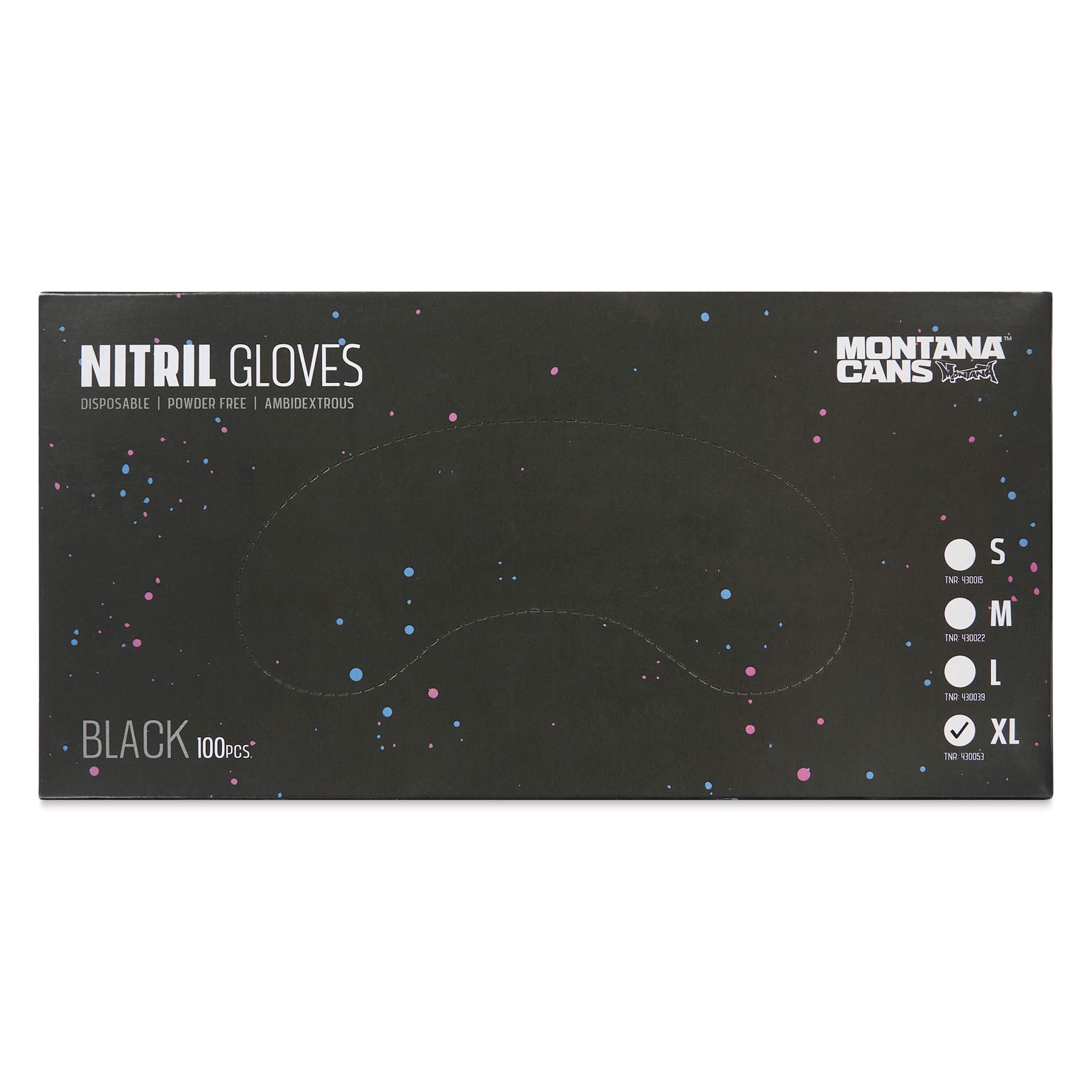 Montana Nitrile Gloves - X-Large, Pkg of 100 Pairs, front of the packaging