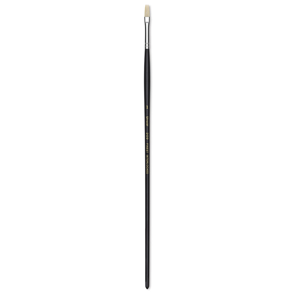 Utrecht Natural Chungking Pure Bristle Brush - Flat, Size 1, Long Handle