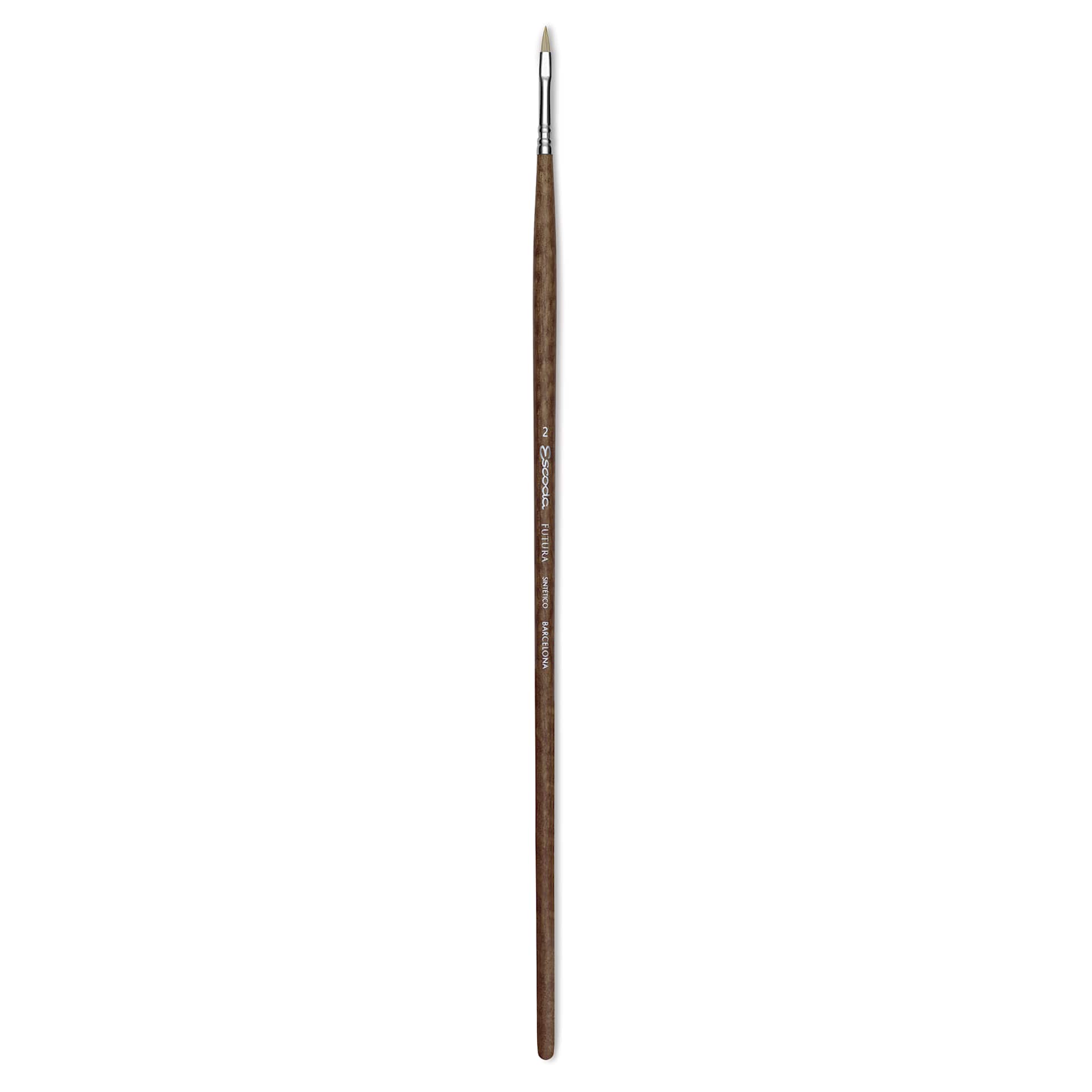 Escoda Futura Synthetic Bristle Brush - Series 5410, Short Filbert, Size 2, Long Handle