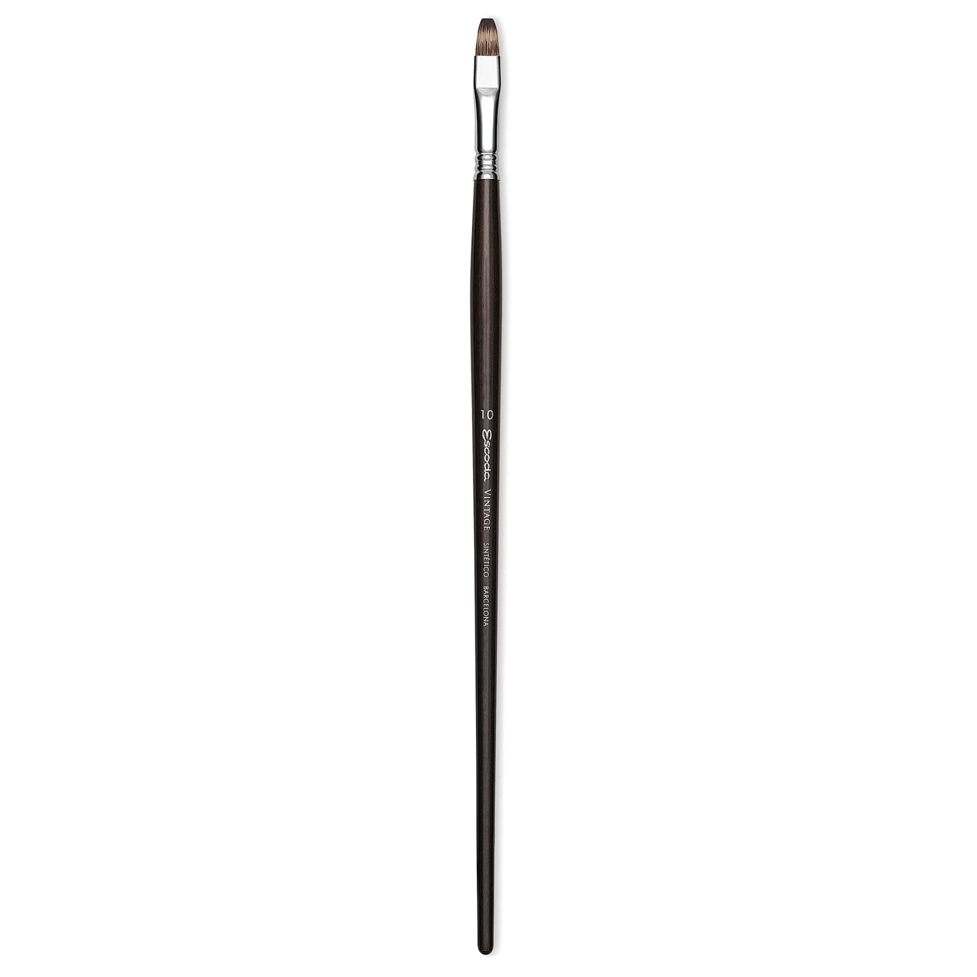 Escoda Vintage Synthetic Brush - Bright, Long  Handle, Size 10