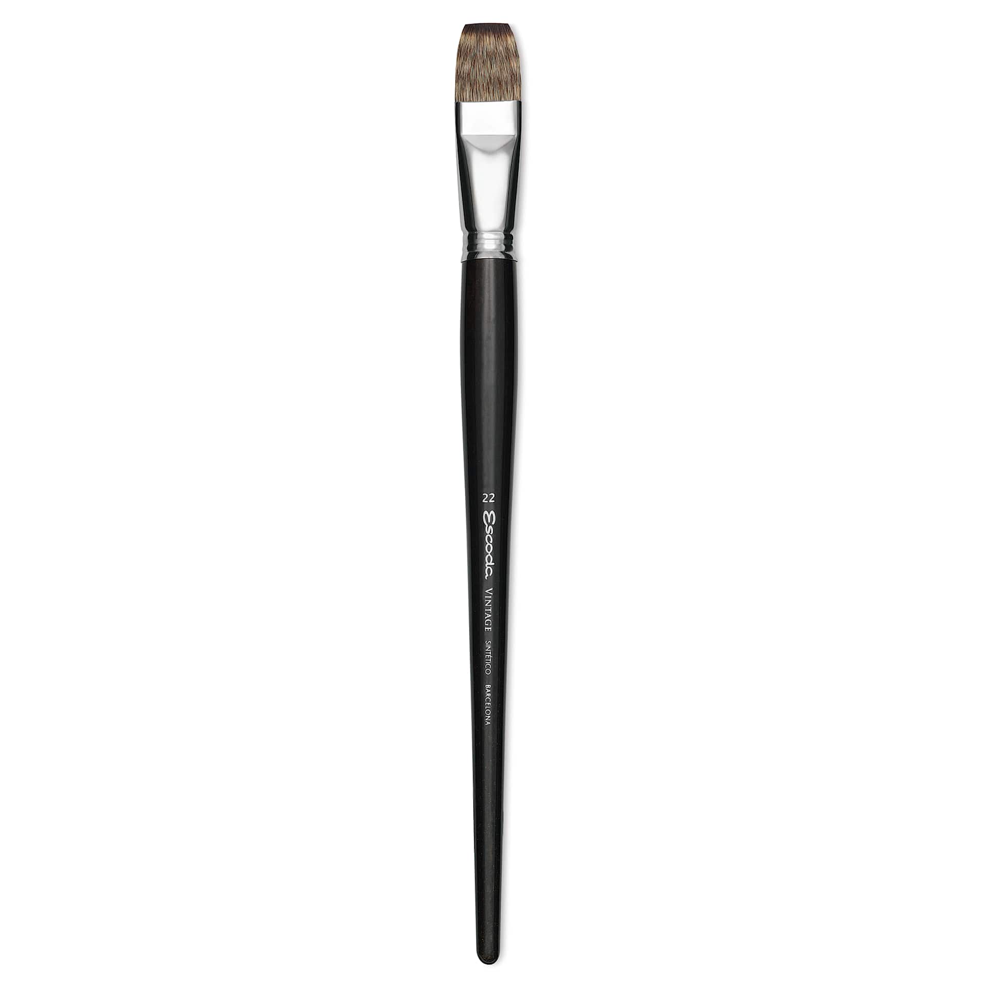 Escoda Vintage Synthetic Brush - Bright, Long  Handle, Size 22