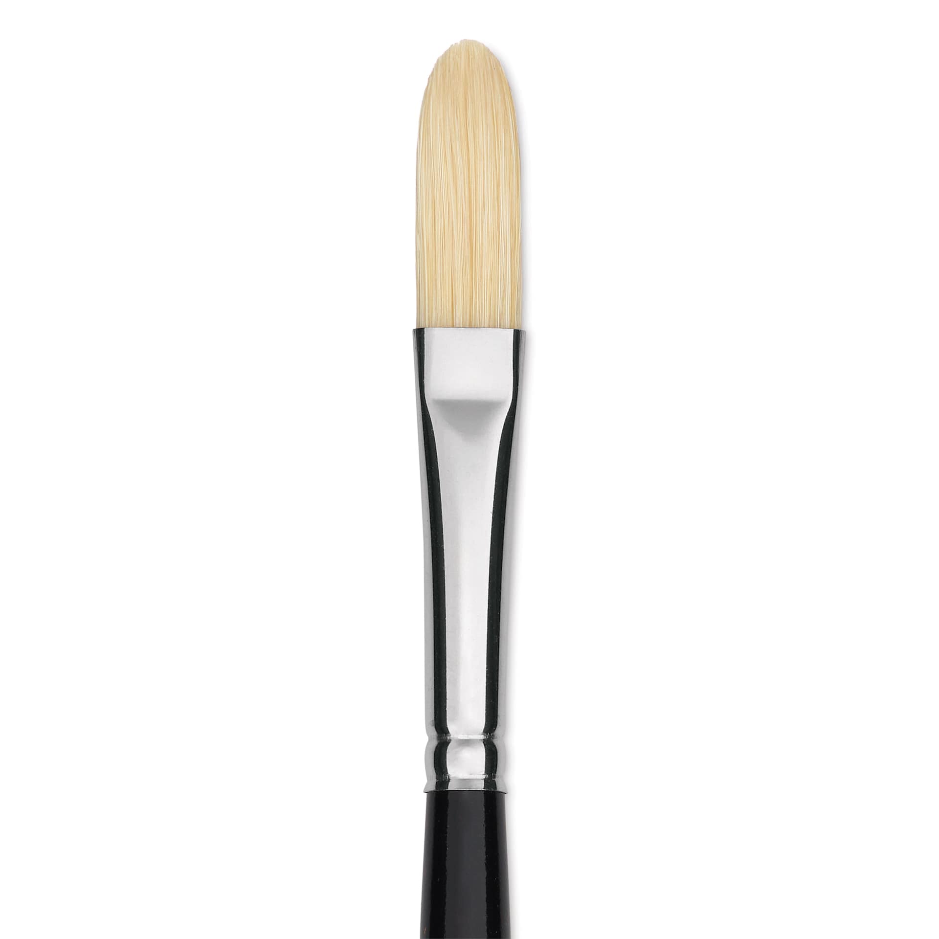 Trekell Hog Bristle Brush - Long Filbert, Long Handle, Size 6, close up