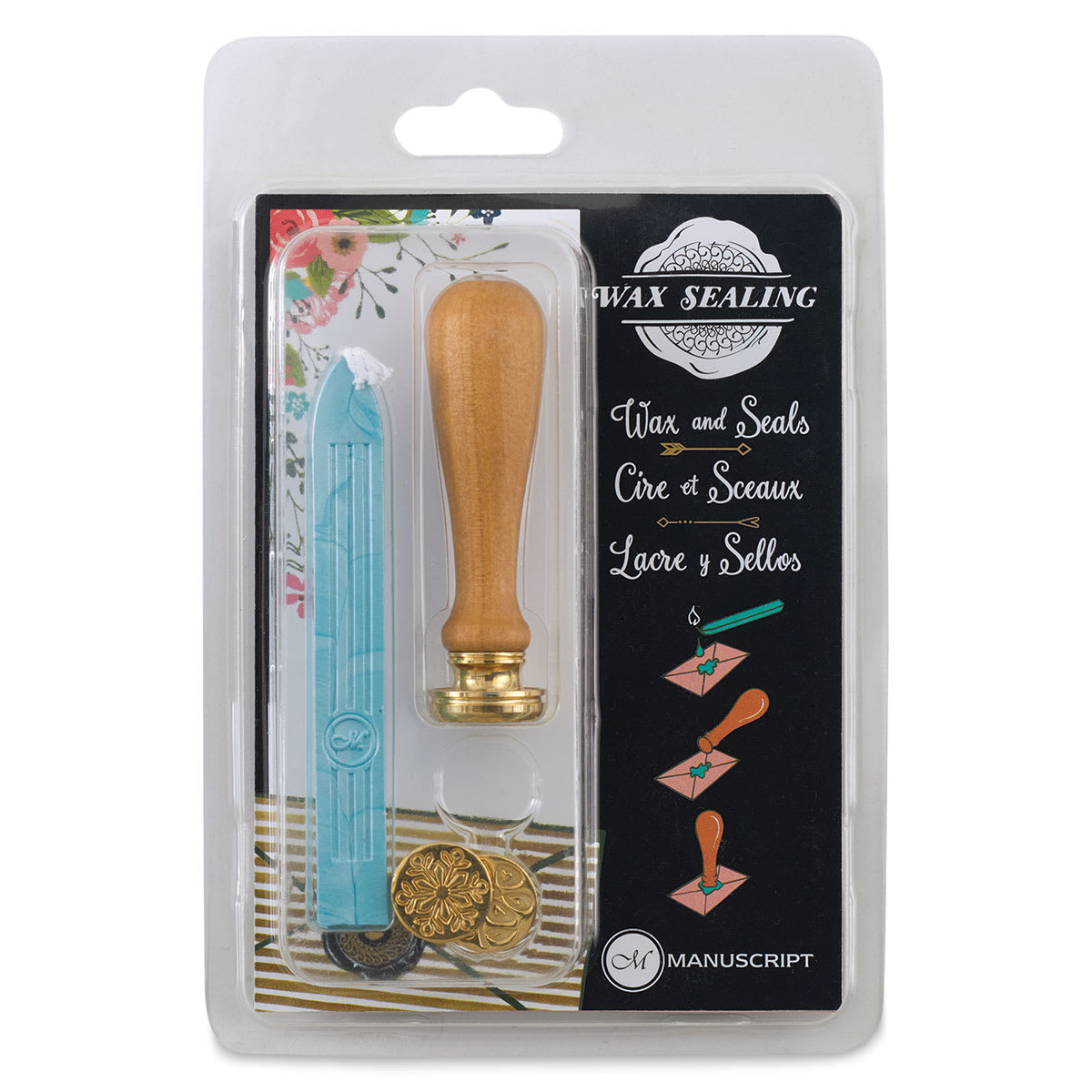 Manuscript Wax Sealing Kits - Top view of Seasons set showing wick and seals