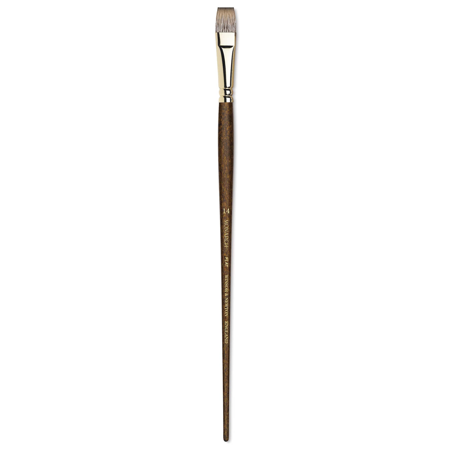 Winsor & Newton Monarch Mongoose Brush - Flat, Long Handle, Size 14