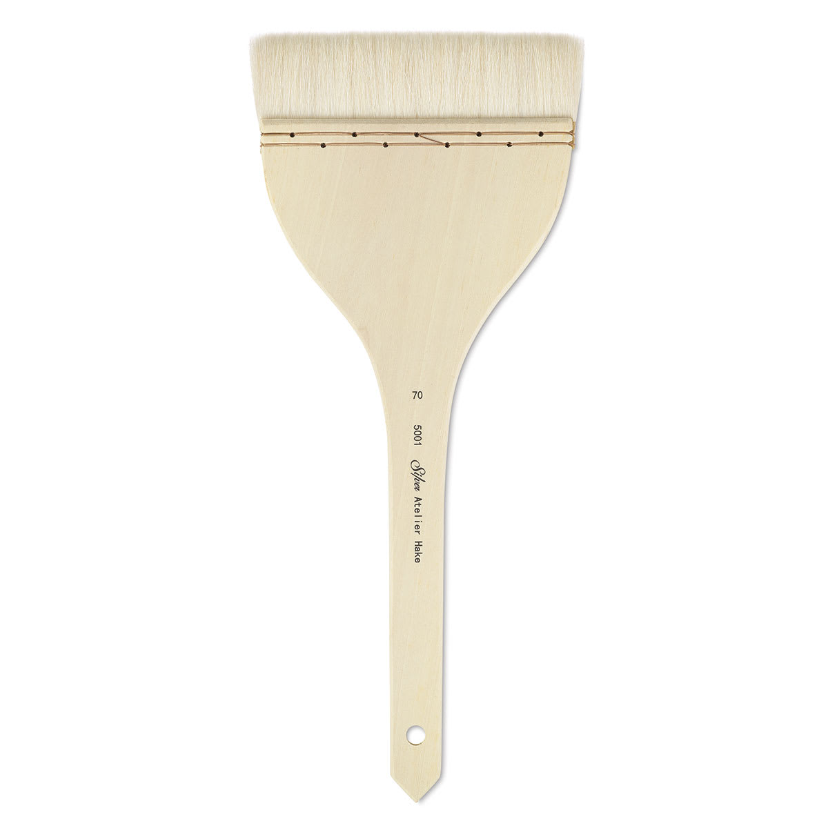 Silver Brush Atelier Hake Brush - Long handled Flat Brush shown upright
