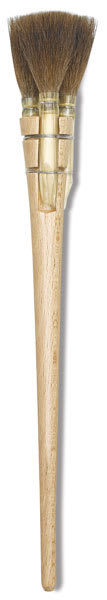 Luco Triple Squirrel Square Brushes - 3 square edged round lock brush shown