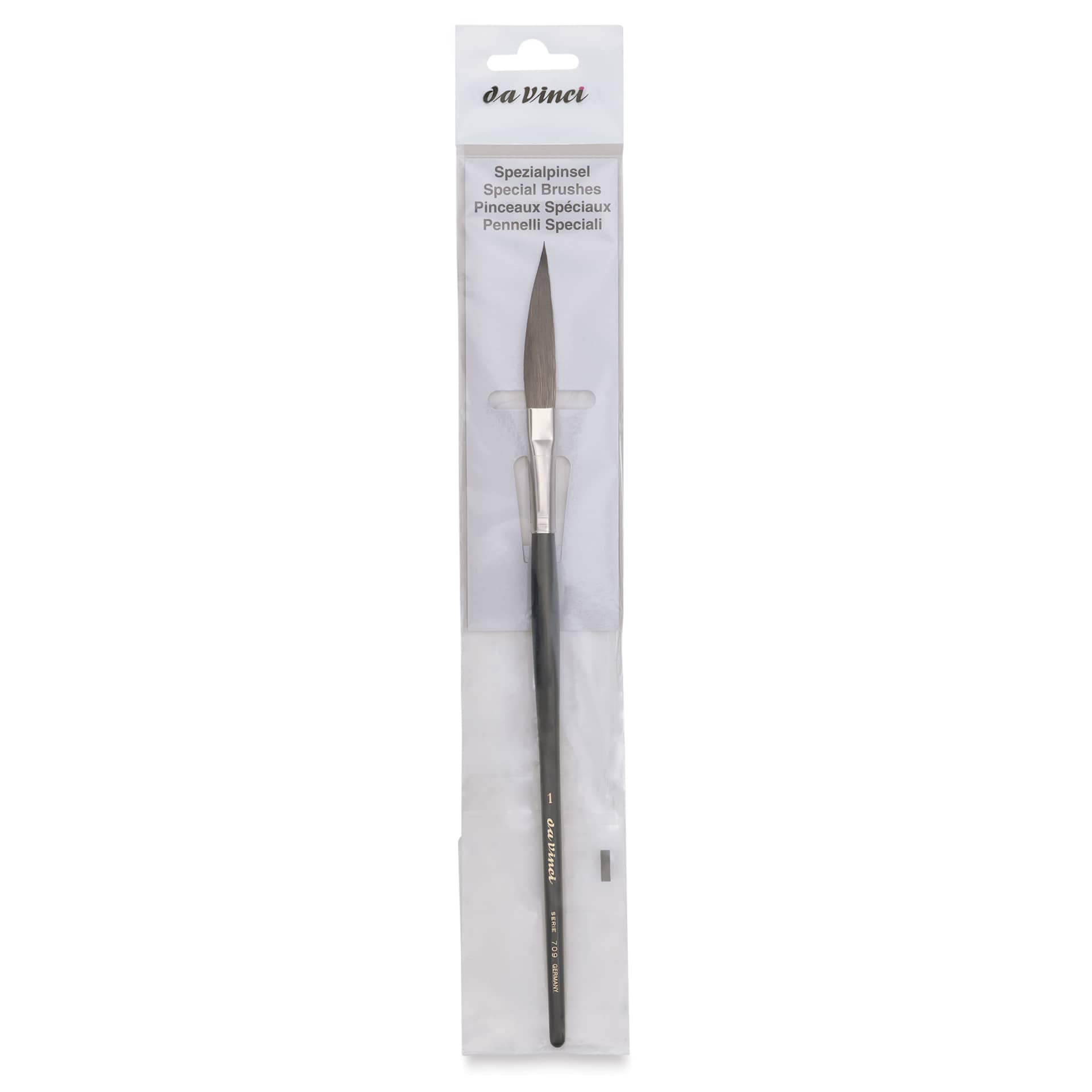 Da Vinci Kazan Squirrel Striper Brush - Sword Striper, Size 1, inside of the packaging
