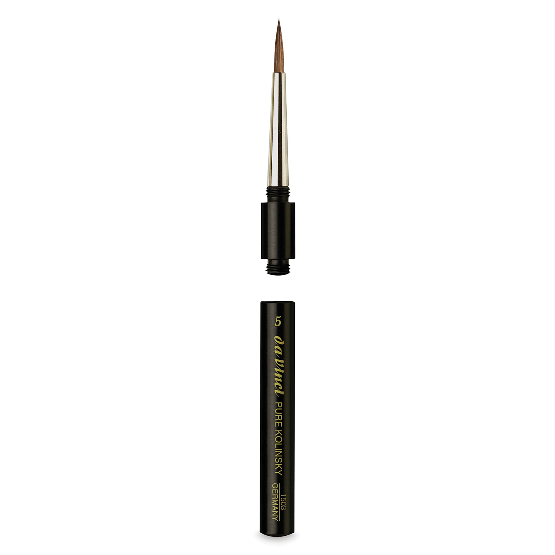 Da Vinci Maestro Kolinsky Brush - Travel Round, Short Handle, Size 5 brush separated from handle