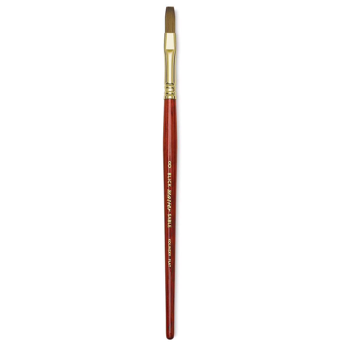 Blick Master Kolinsky Sable Brush - Flat, Short Handle, Red, Size 8