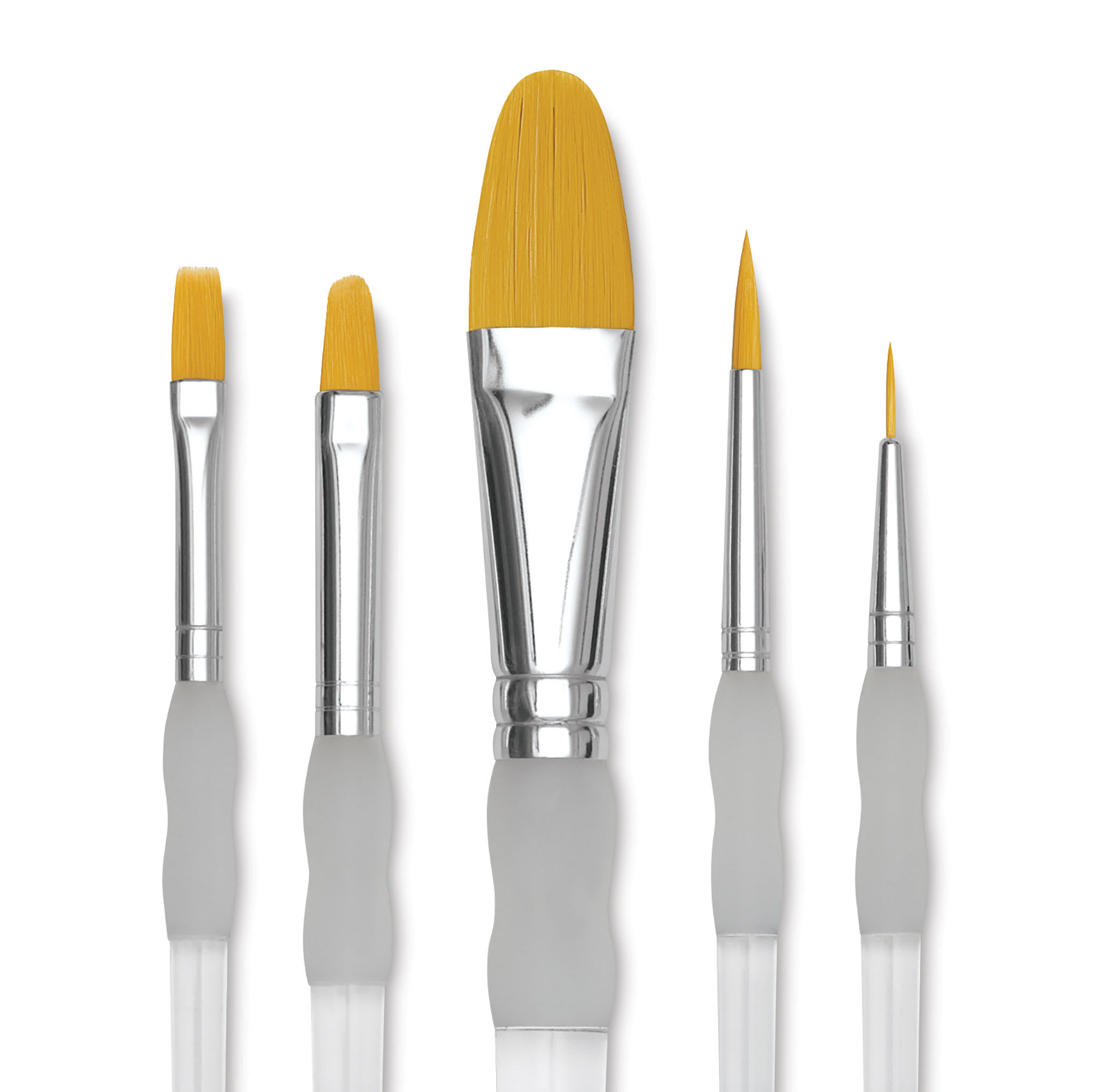 Royal Langnickel Soft Grip Golden Taklon Brush Set - Starter, Short Handle, Set of 5
