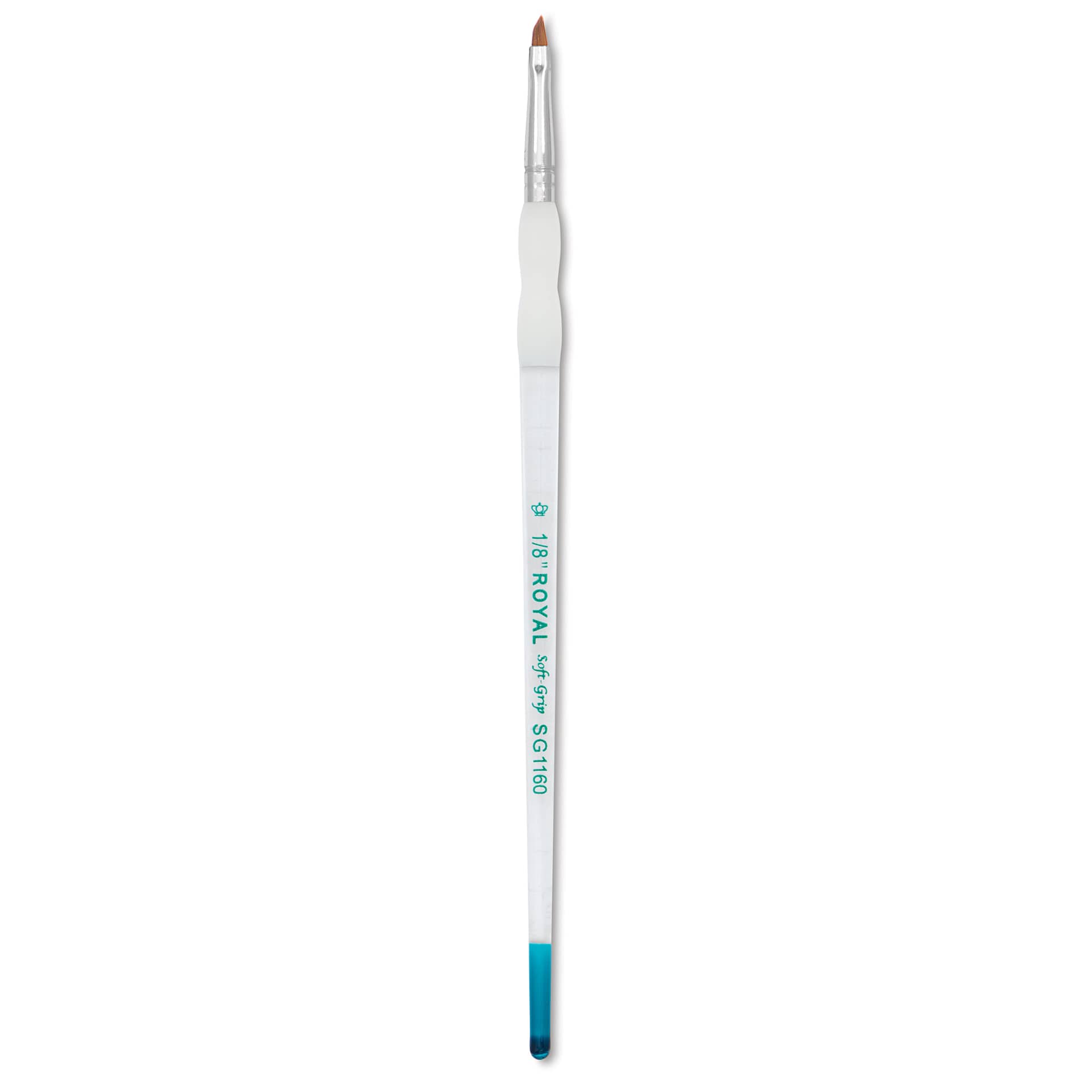 Royal & Langnickel Soft Grip Synthetic Sable Brushes - Angular, Short Handle, Size 1/8"
