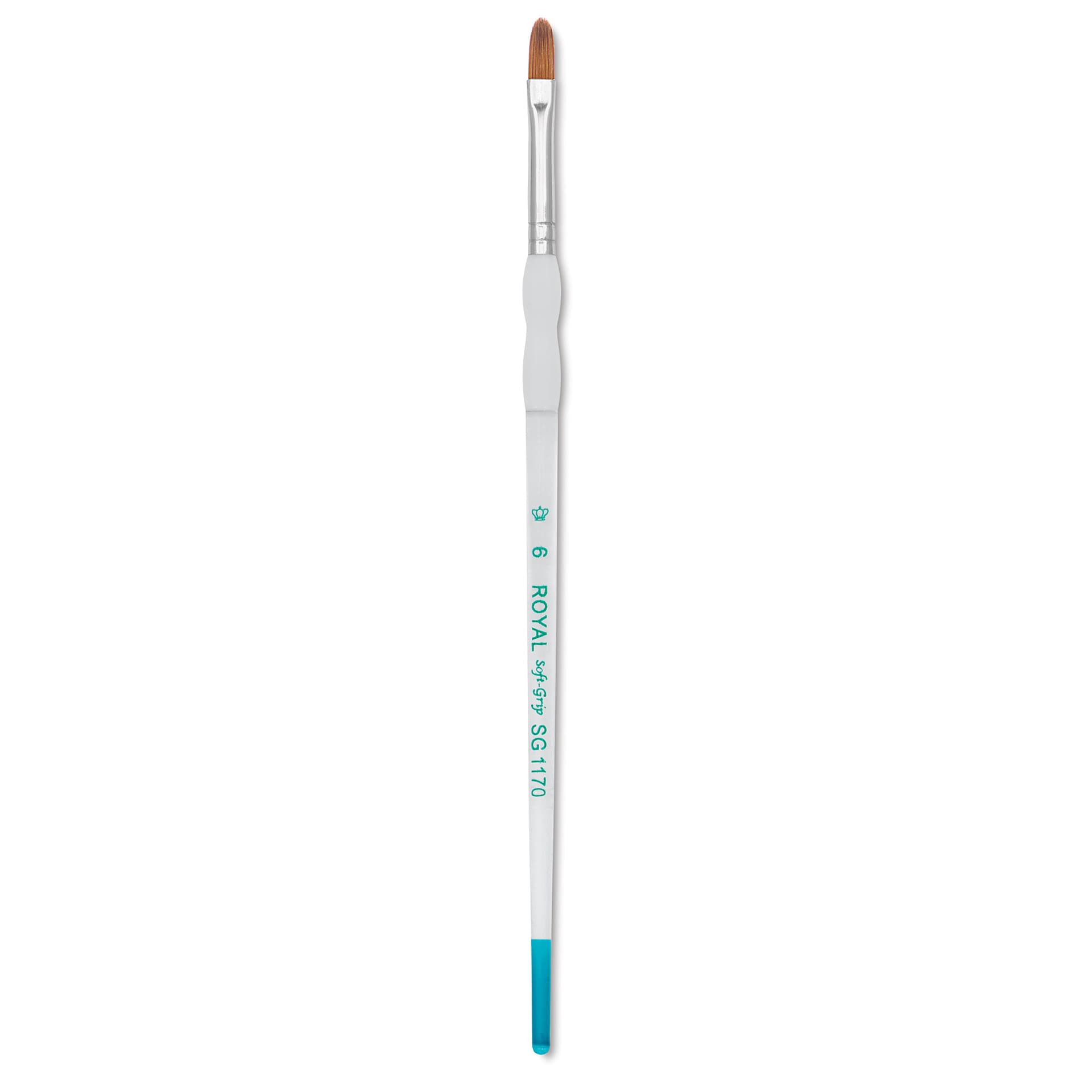 Royal & Langnickel Soft Grip Synthetic Sable Brushes - Filbert, Short Handle, Size 6