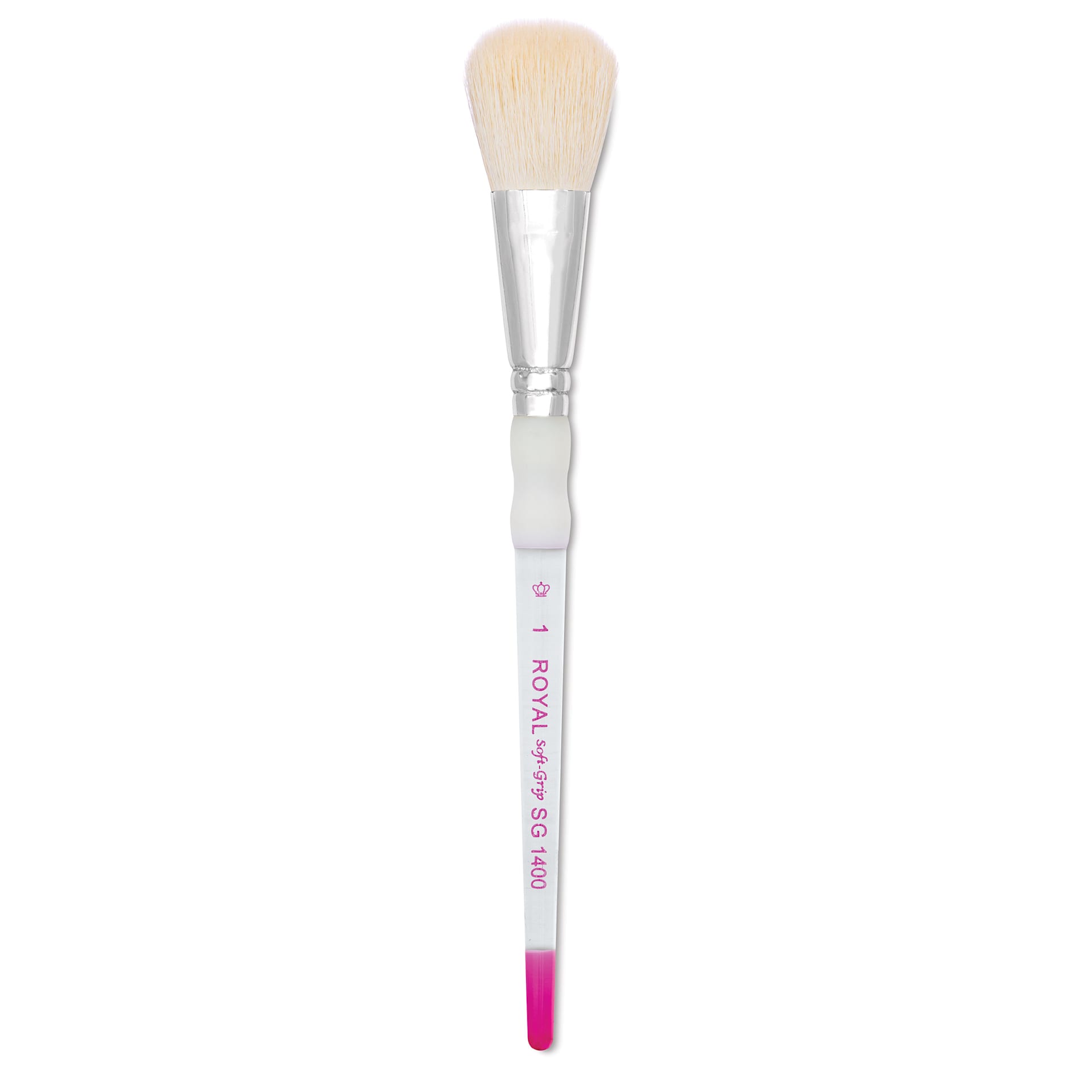 Royal & Langnickel Soft Grip White Goat Hair Mop Brush - Short Handle, Size 1"