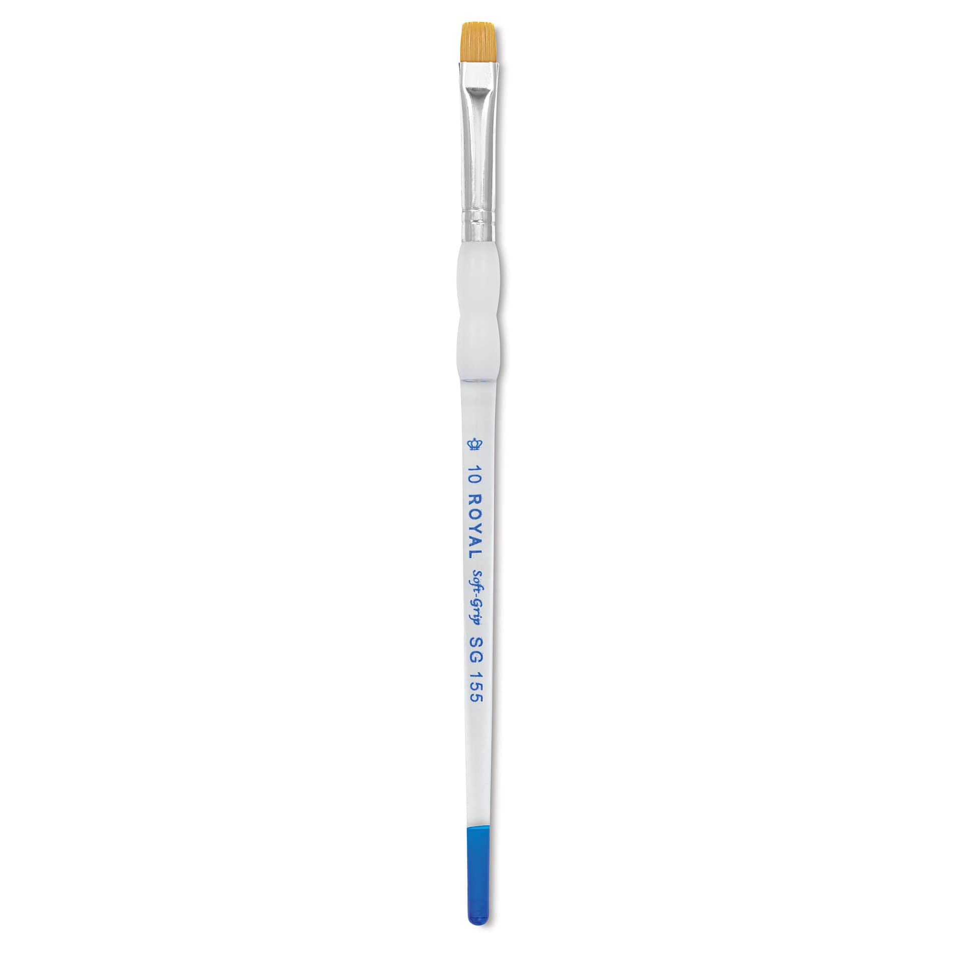 Royal & Langnickel Soft Grip Golden Taklon Brush - Short Shader, Short Handle, Size 10