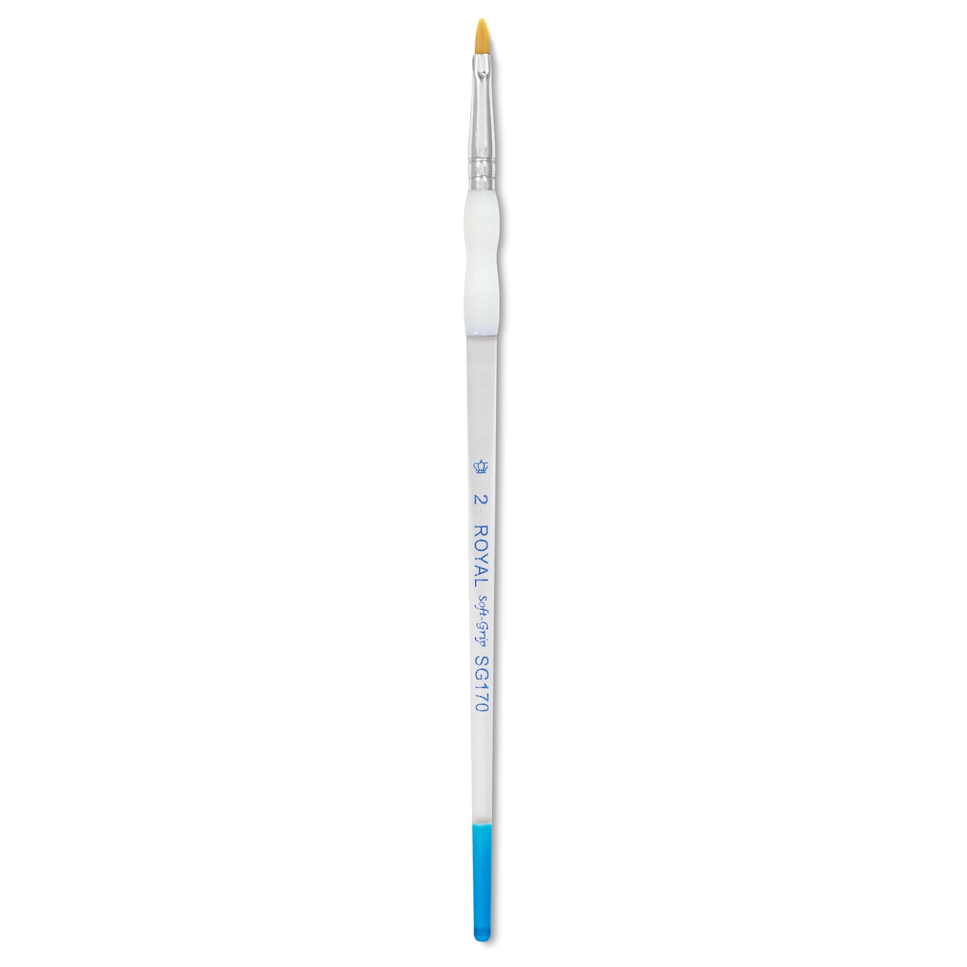 Royal & Langnickel Soft Grip Golden Taklon Brush - Filbert, Short Handle, Size 2