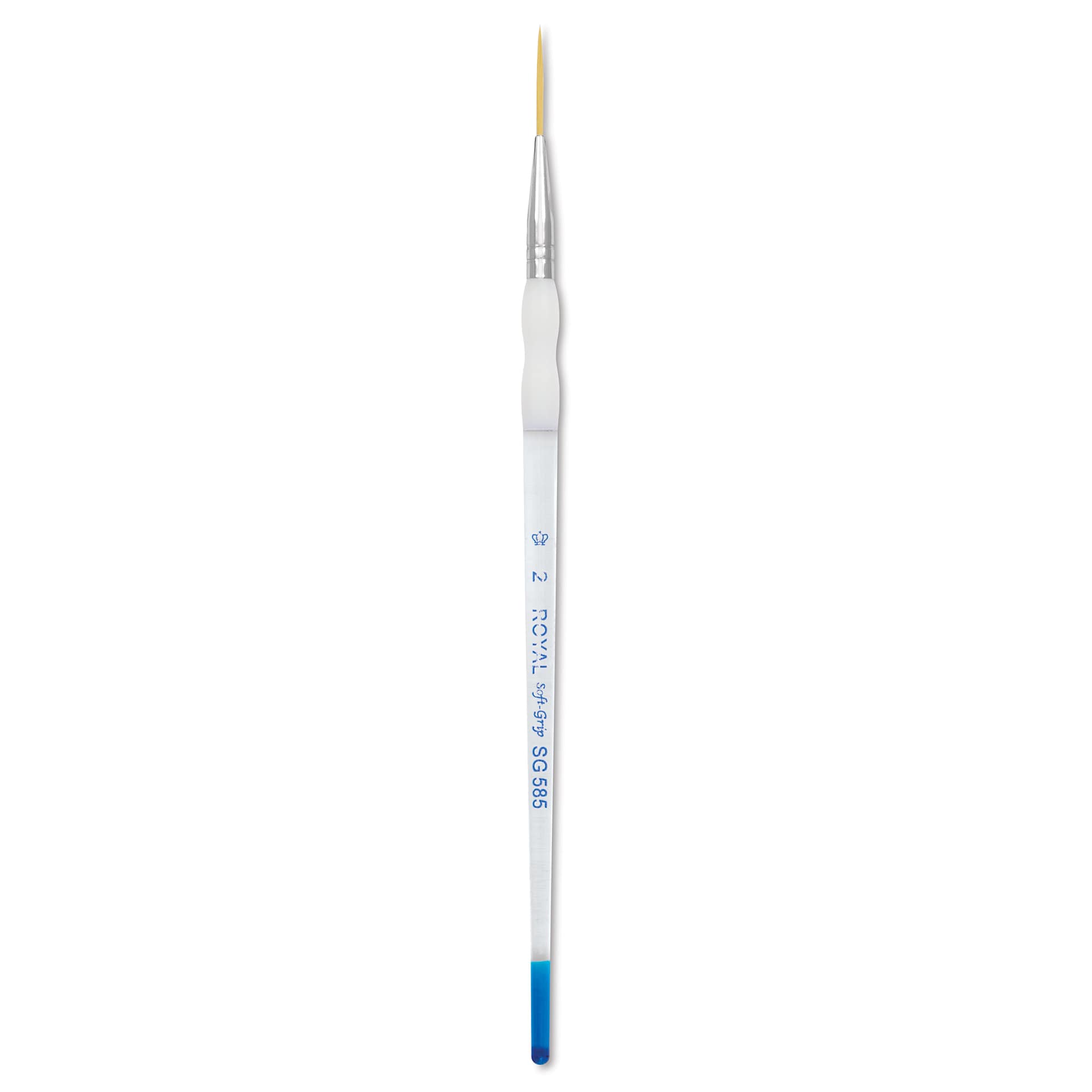 Royal & Langnickel Soft Grip Golden Taklon Brush - Script Liner, Short Handle, Size 2